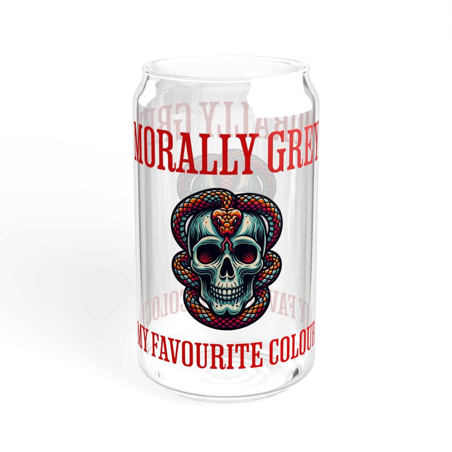 Morally Grey Sipper Glass, 16oz - Bookslut Shirts