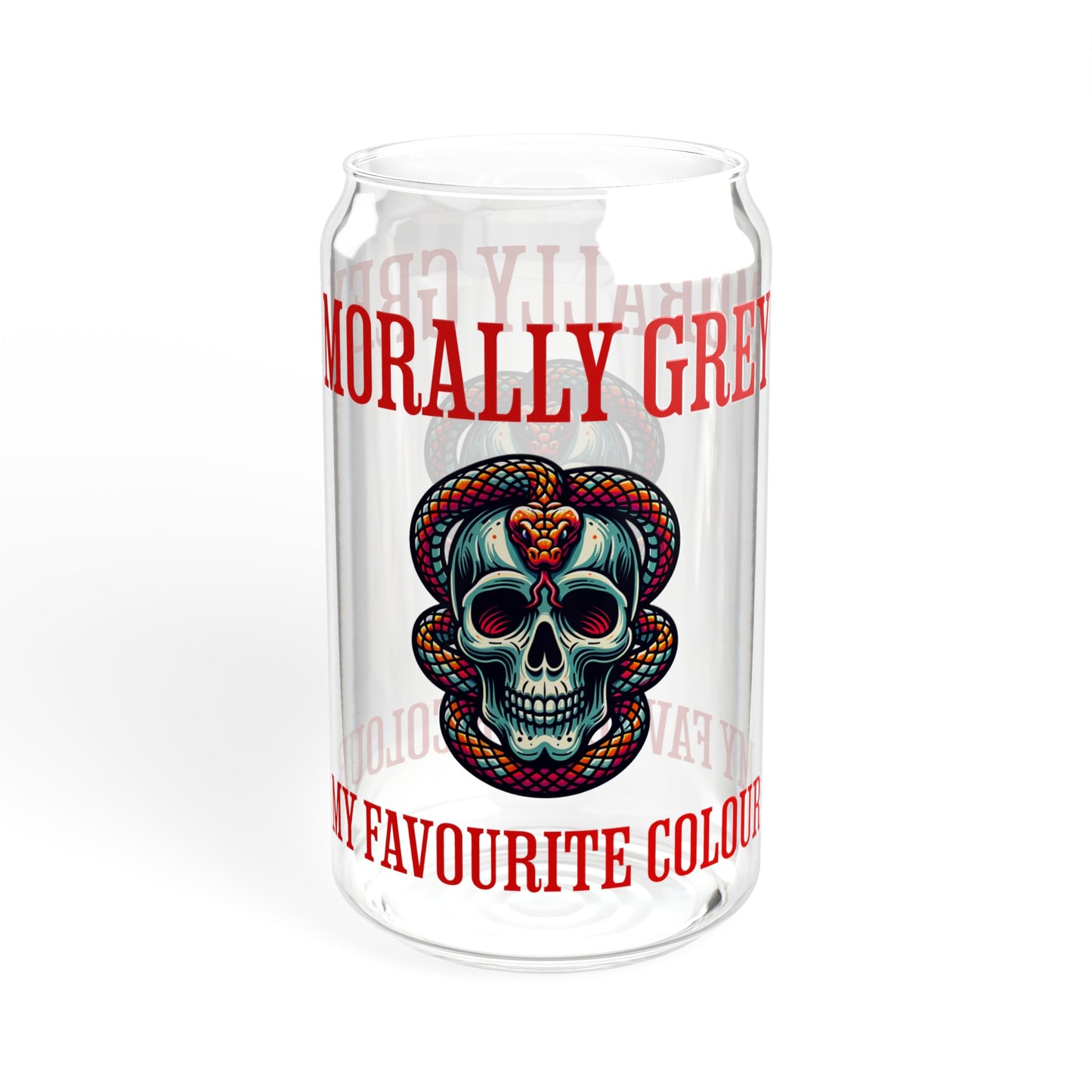 Morally Grey Sipper Glass, 16oz - Bookslut Shirts