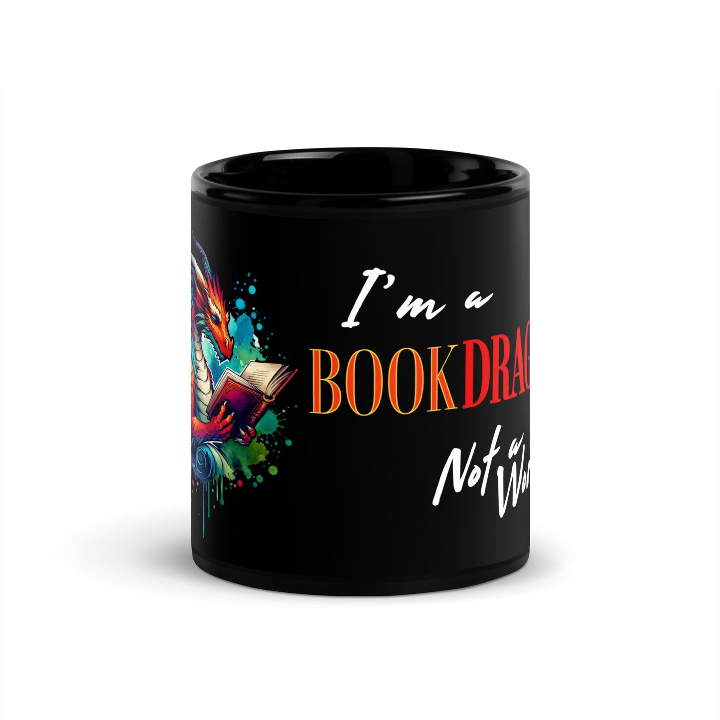 I'm a Book Dragon Black Glossy Mug