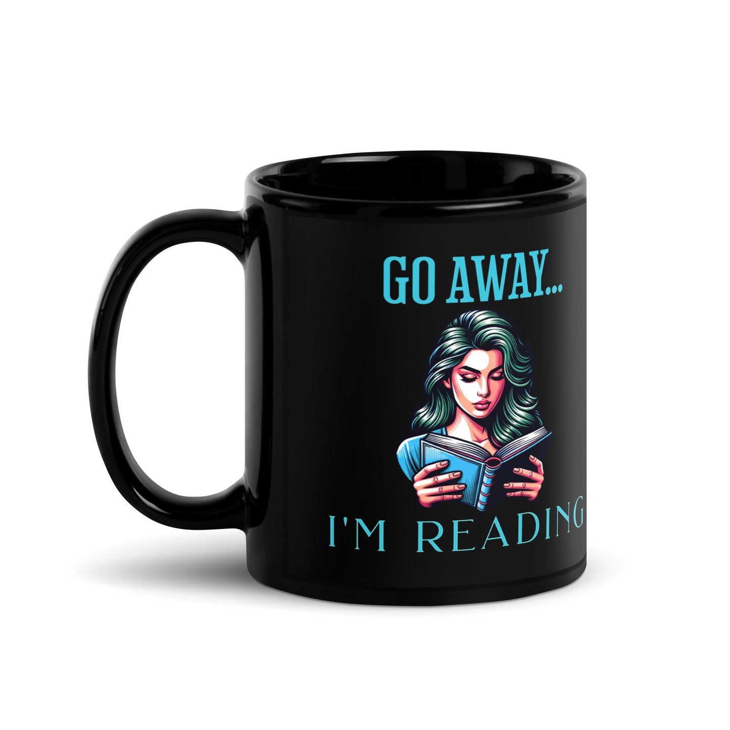 I'm  Reading Black Glossy Mug - Bookslut Shirts