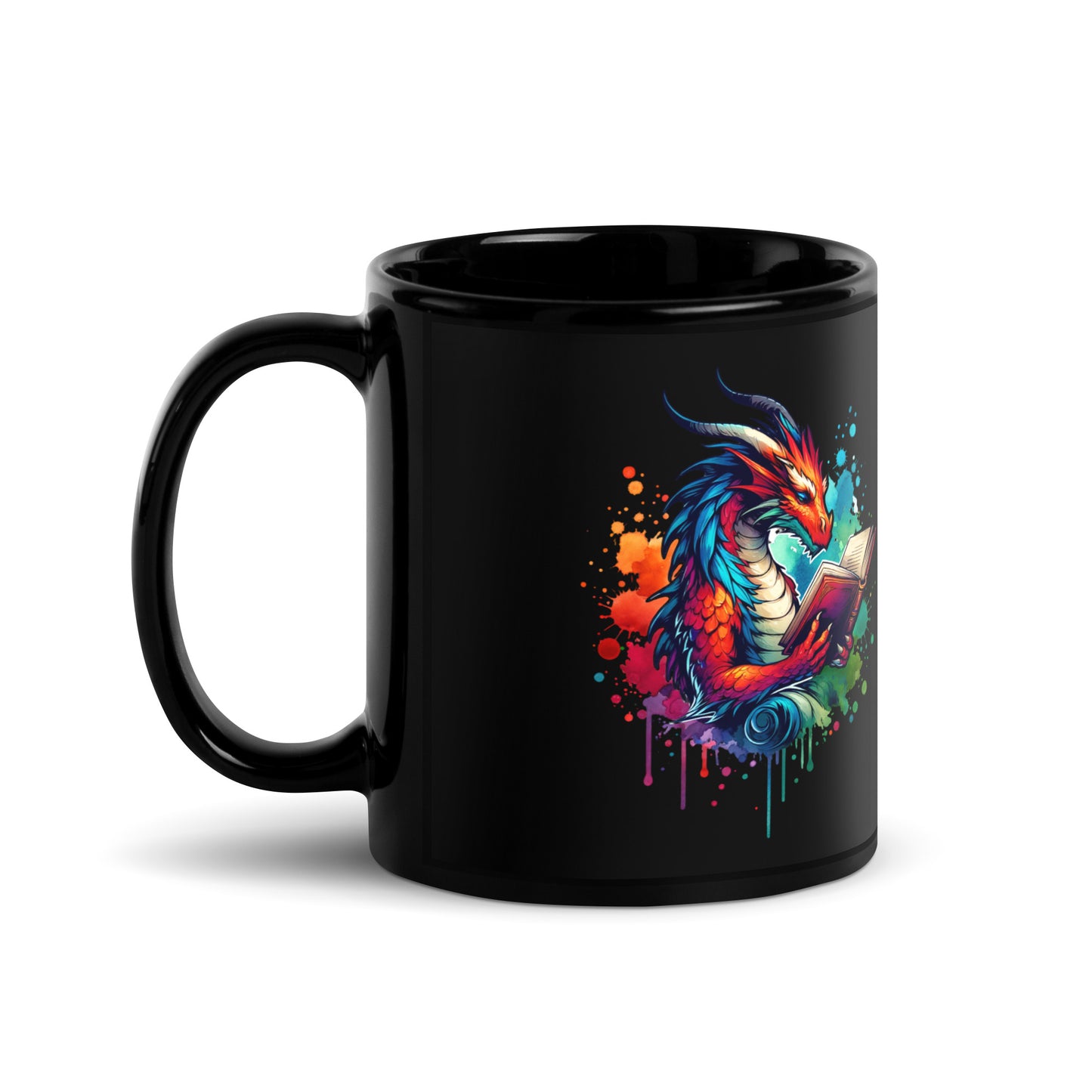 I'm a Book Dragon Black Glossy Mug