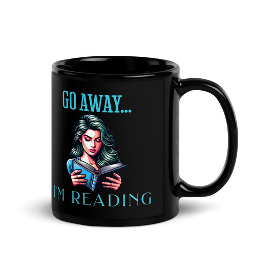 I'm  Reading Black Glossy Mug - Bookslut Shirts