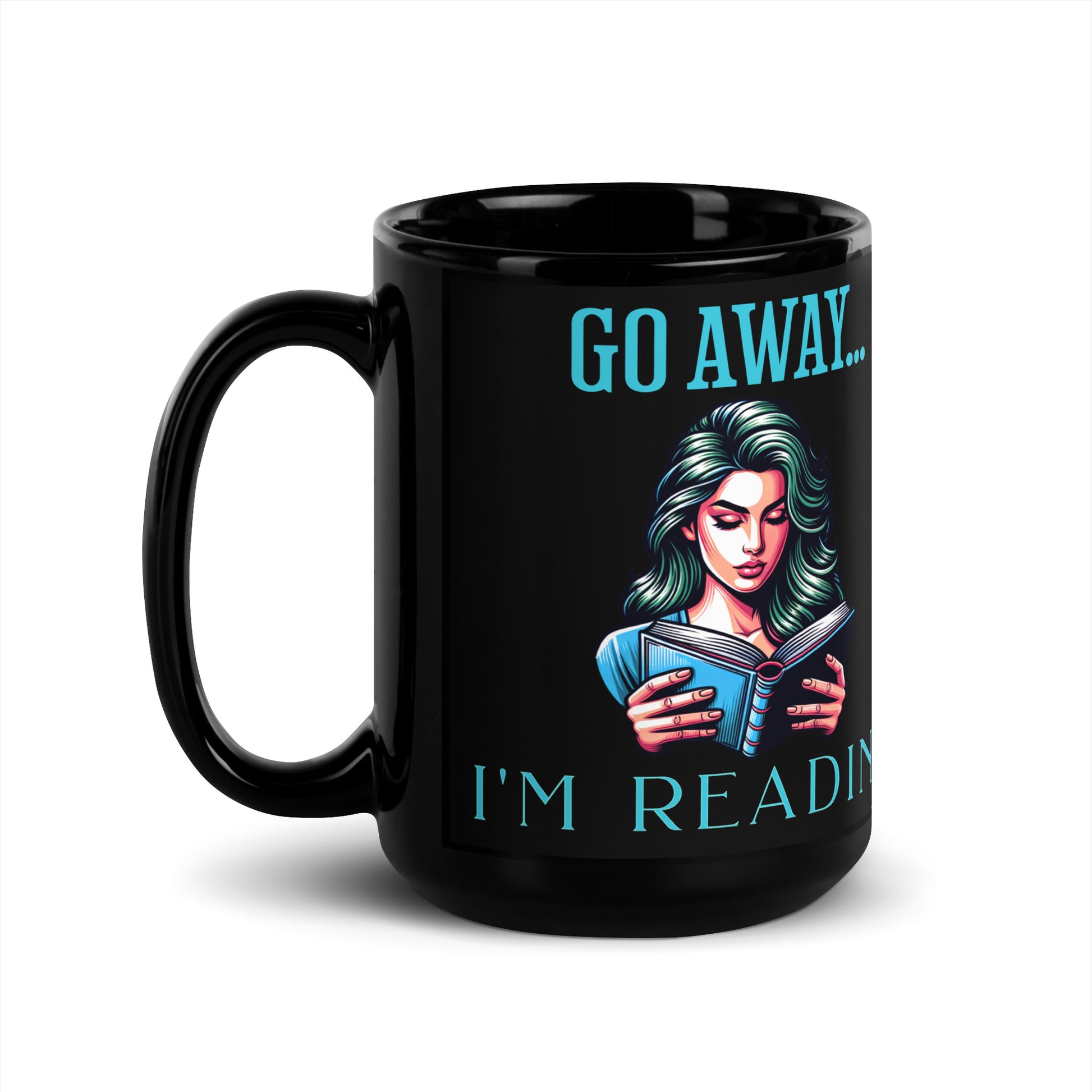 I'm  Reading Black Glossy Mug - Bookslut Shirts