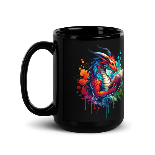 I'm a Book Dragon Black Glossy Mug