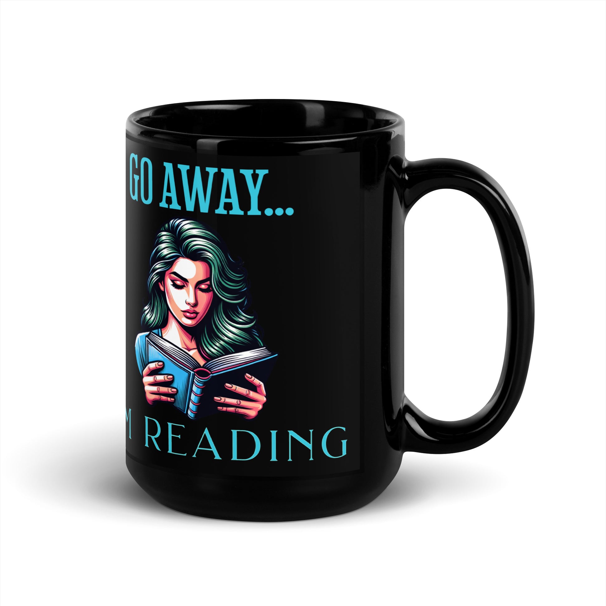 I'm  Reading Black Glossy Mug - Bookslut Shirts