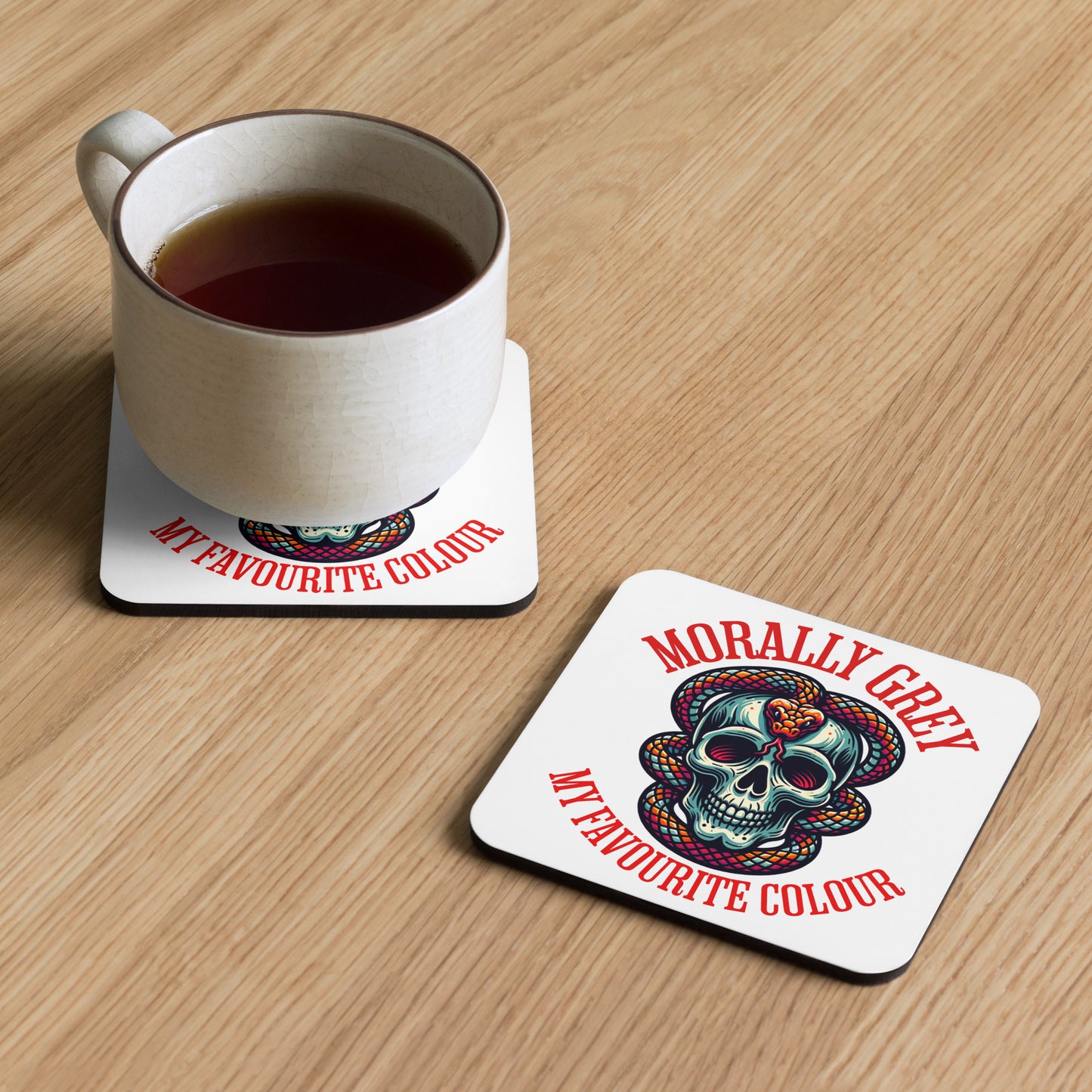 Morally Grey coaster - Bookslut Shirts