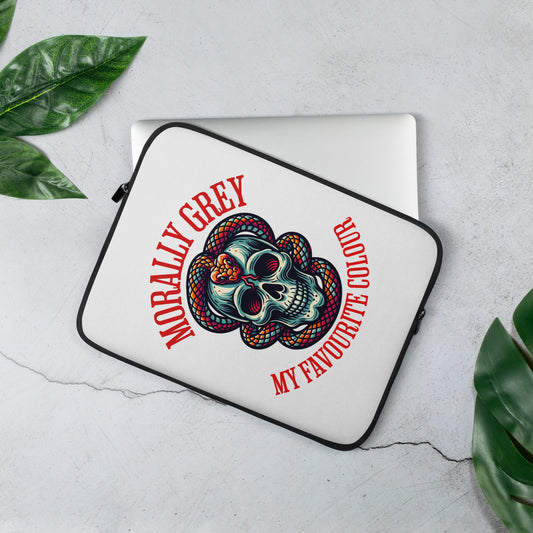 Morally Grey Laptop Sleeve - Bookslut Shirts