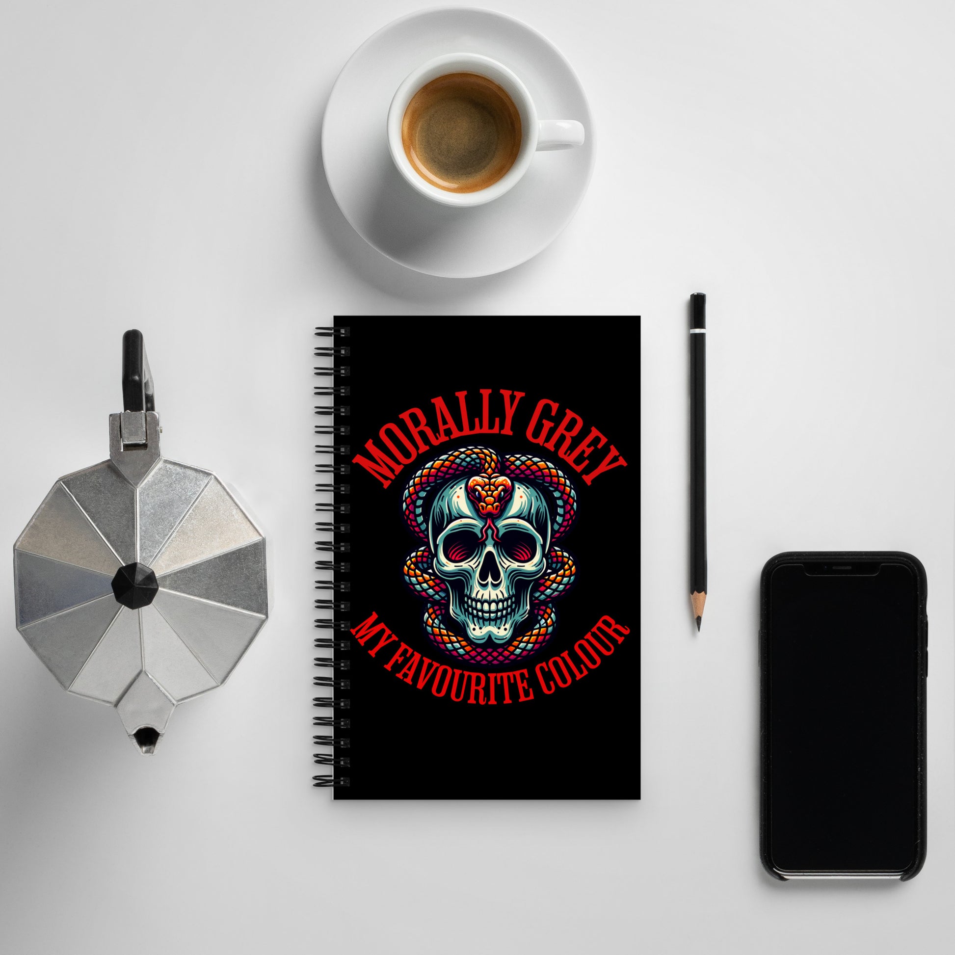 Morally Grey Spiral notebook - Bookslut Shirts