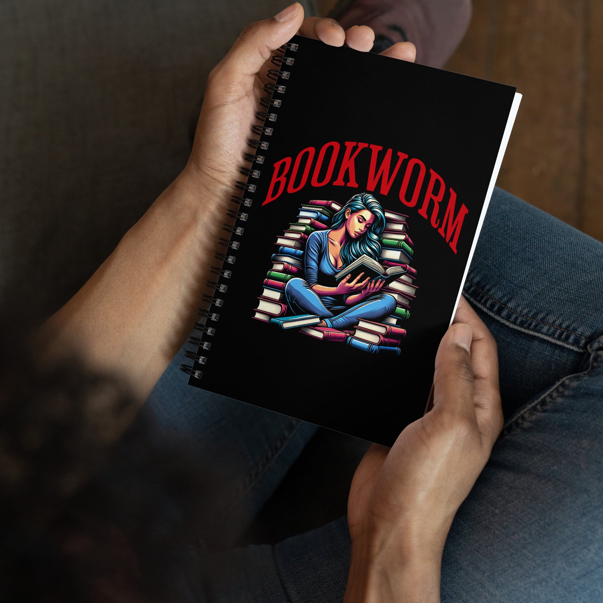 Bookworm Spiral notebook - Bookslut Shirts