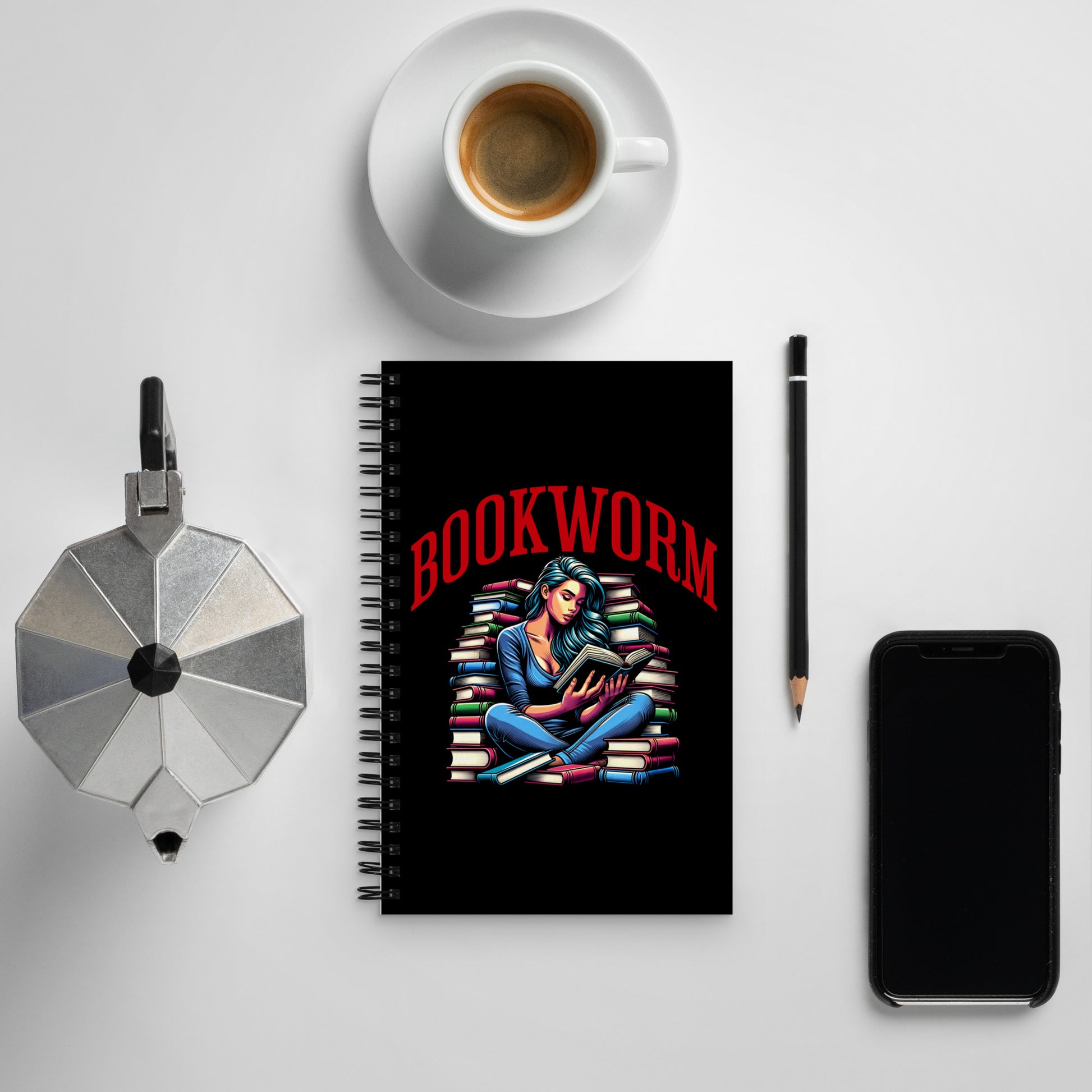 Bookworm Spiral notebook - Bookslut Shirts