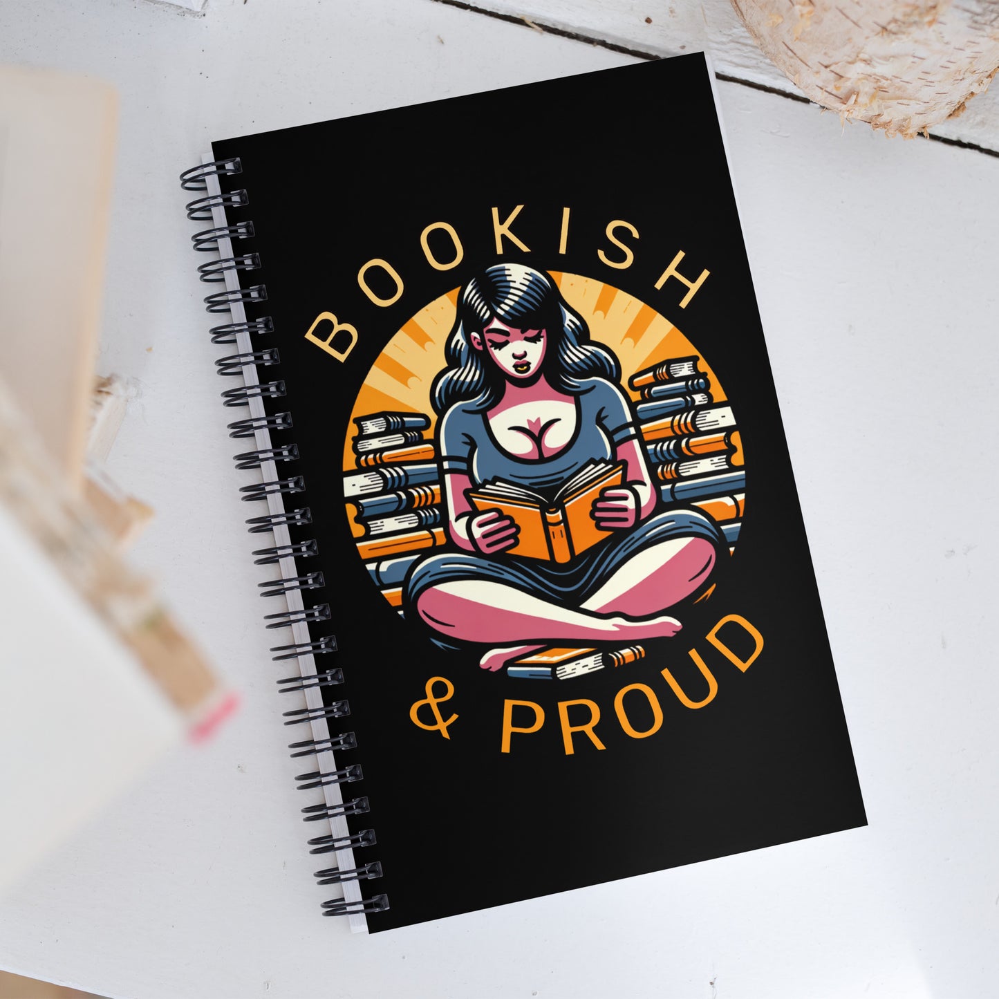 Bookish & Proud Spiral notebook - Bookslut Shirts