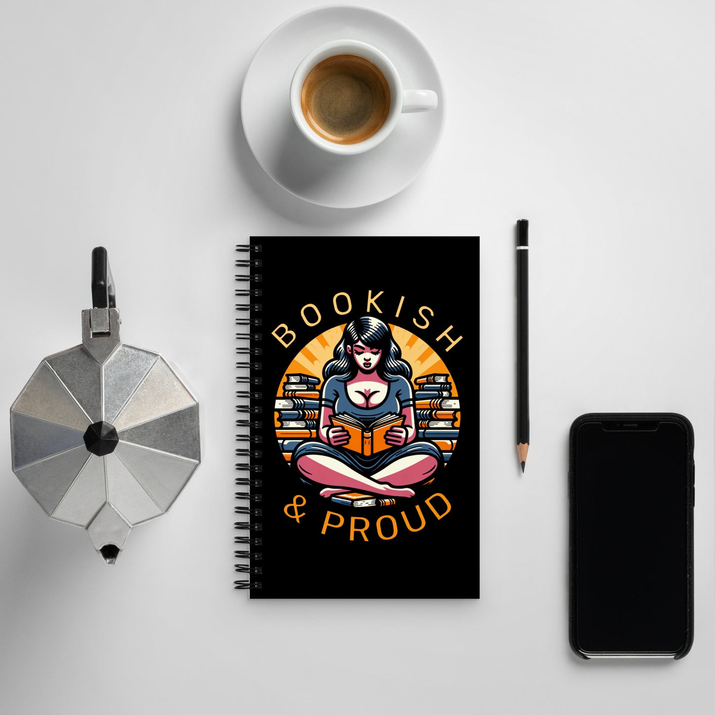 Bookish & Proud Spiral notebook - Bookslut Shirts