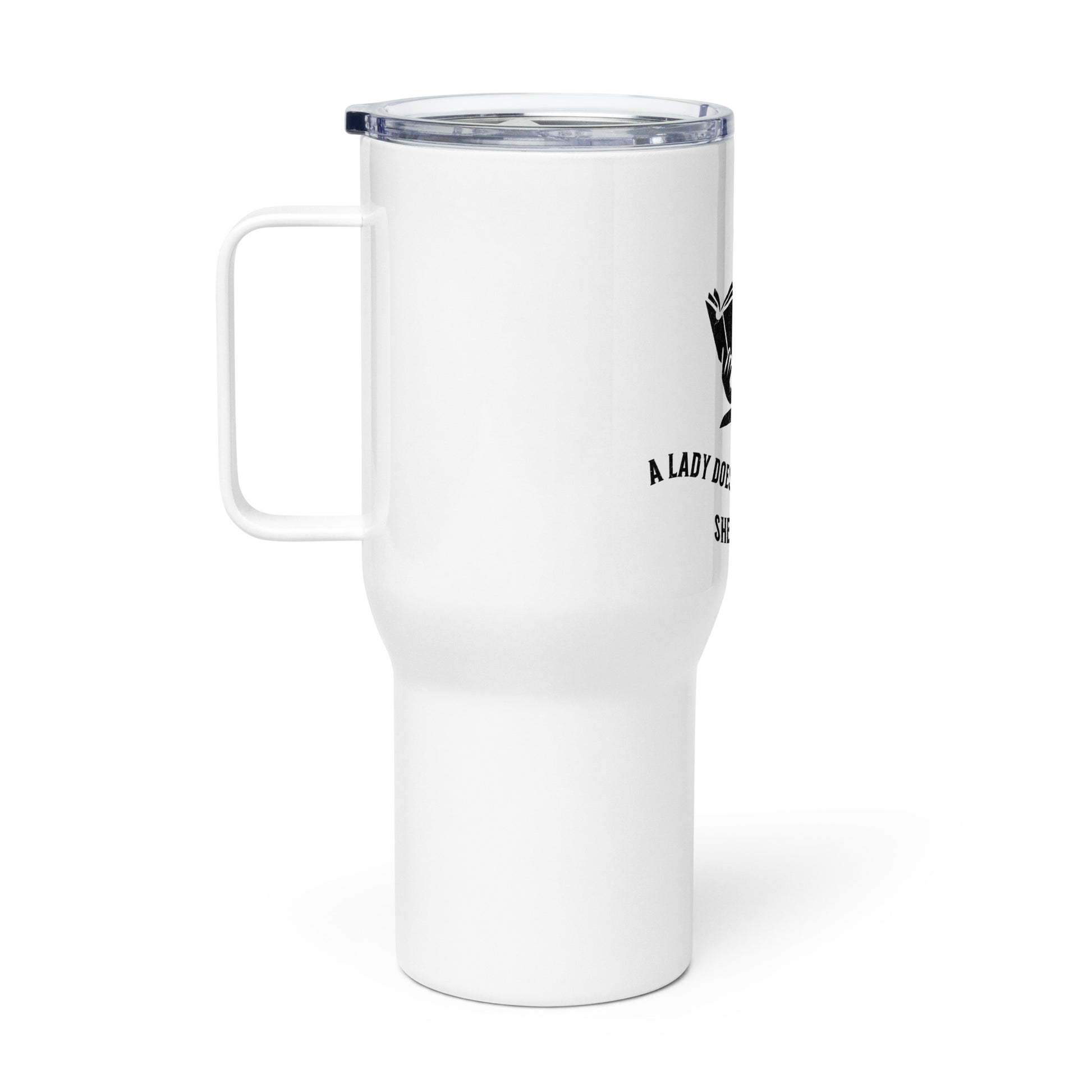 ALDWP Travel mug with a handle - Bookslut Shirts