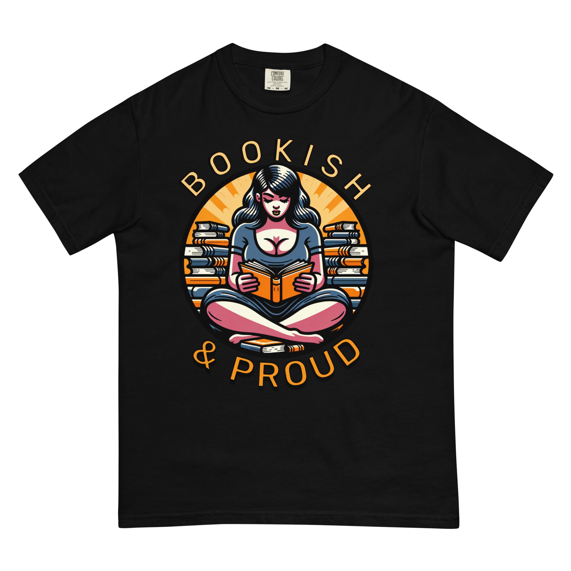 Bookish & Proud Unisex dyed heavyweight t-shirt - Bookslut Shirts