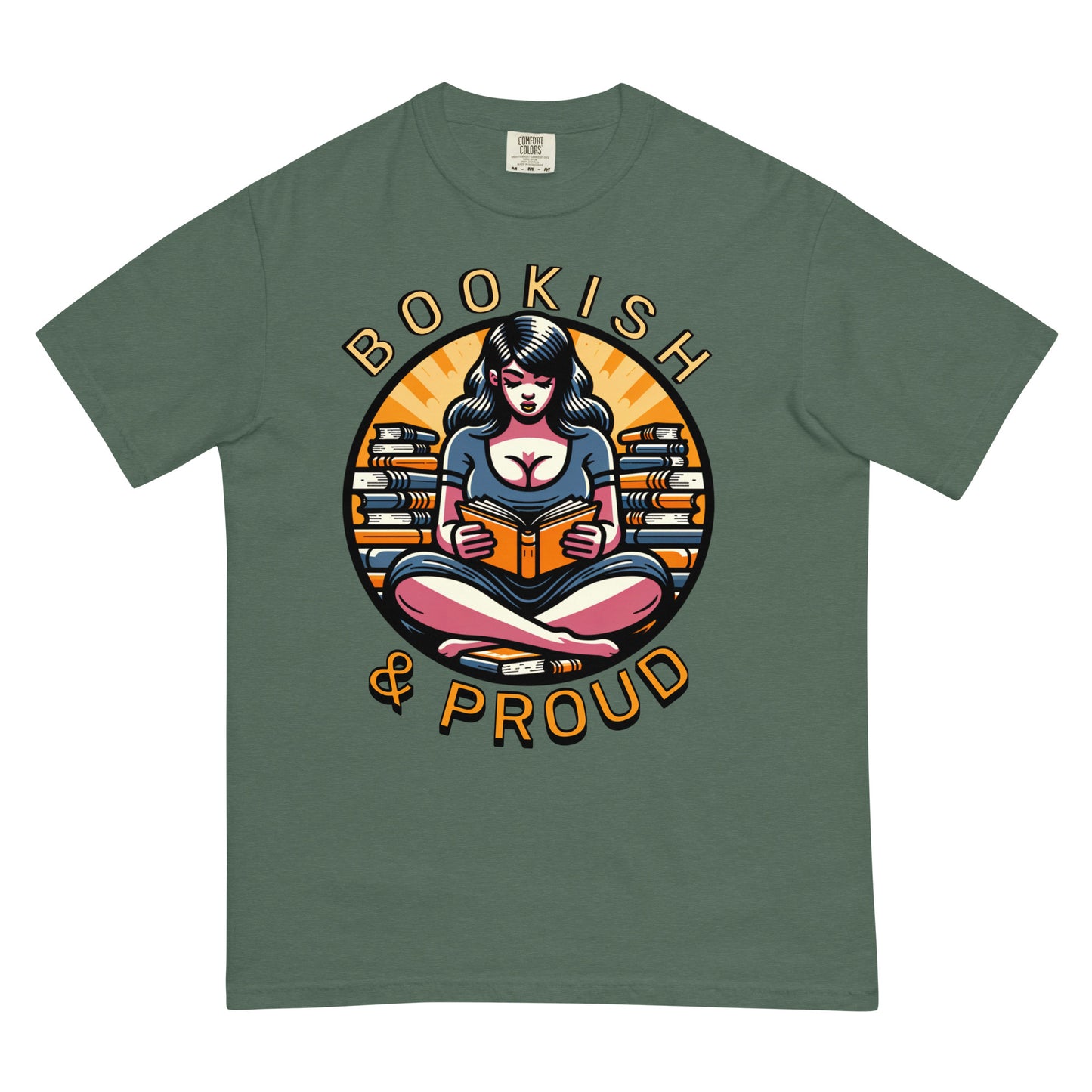 Bookish & Proud Unisex dyed heavyweight t-shirt - Bookslut Shirts