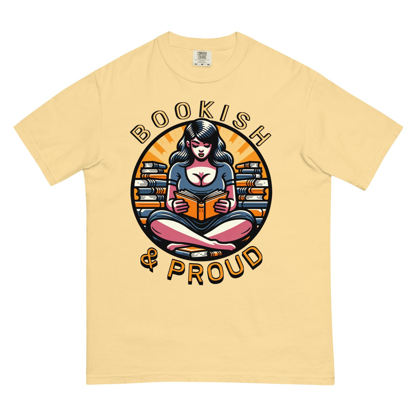 Bookish & Proud Unisex dyed heavyweight t-shirt - Bookslut Shirts