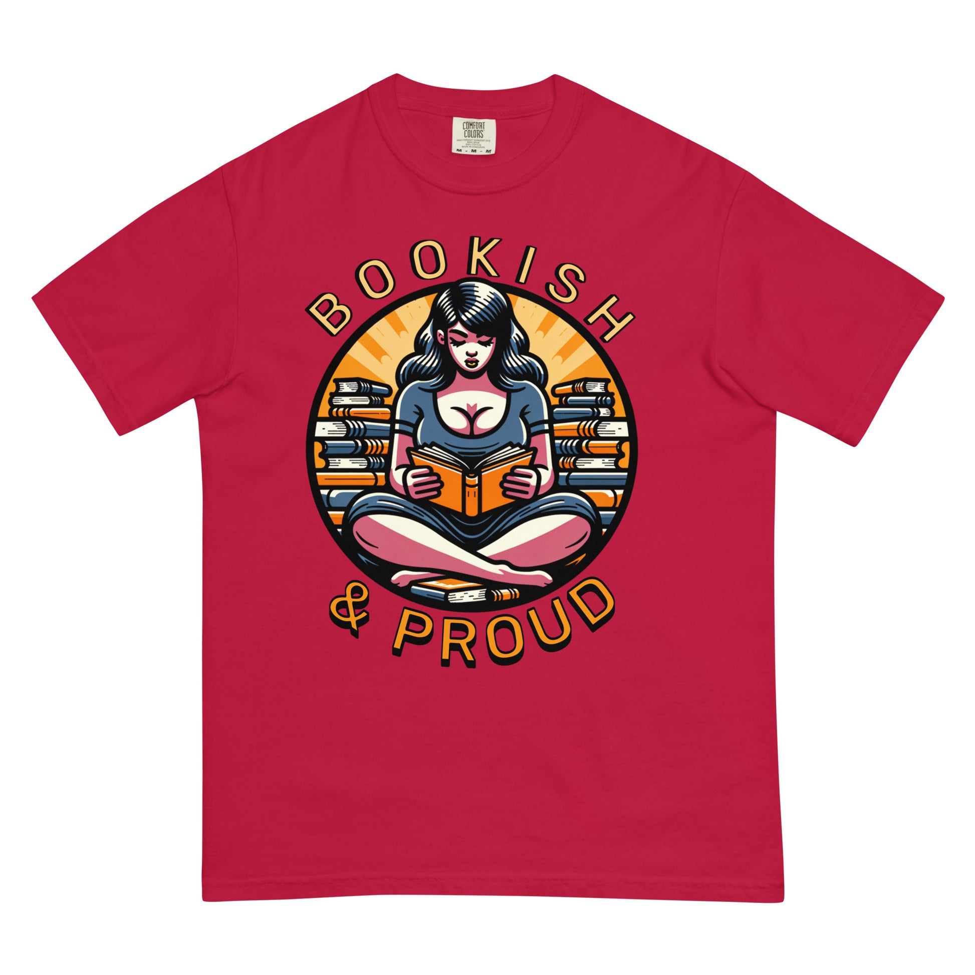 Bookish & Proud Unisex dyed heavyweight t-shirt - Bookslut Shirts