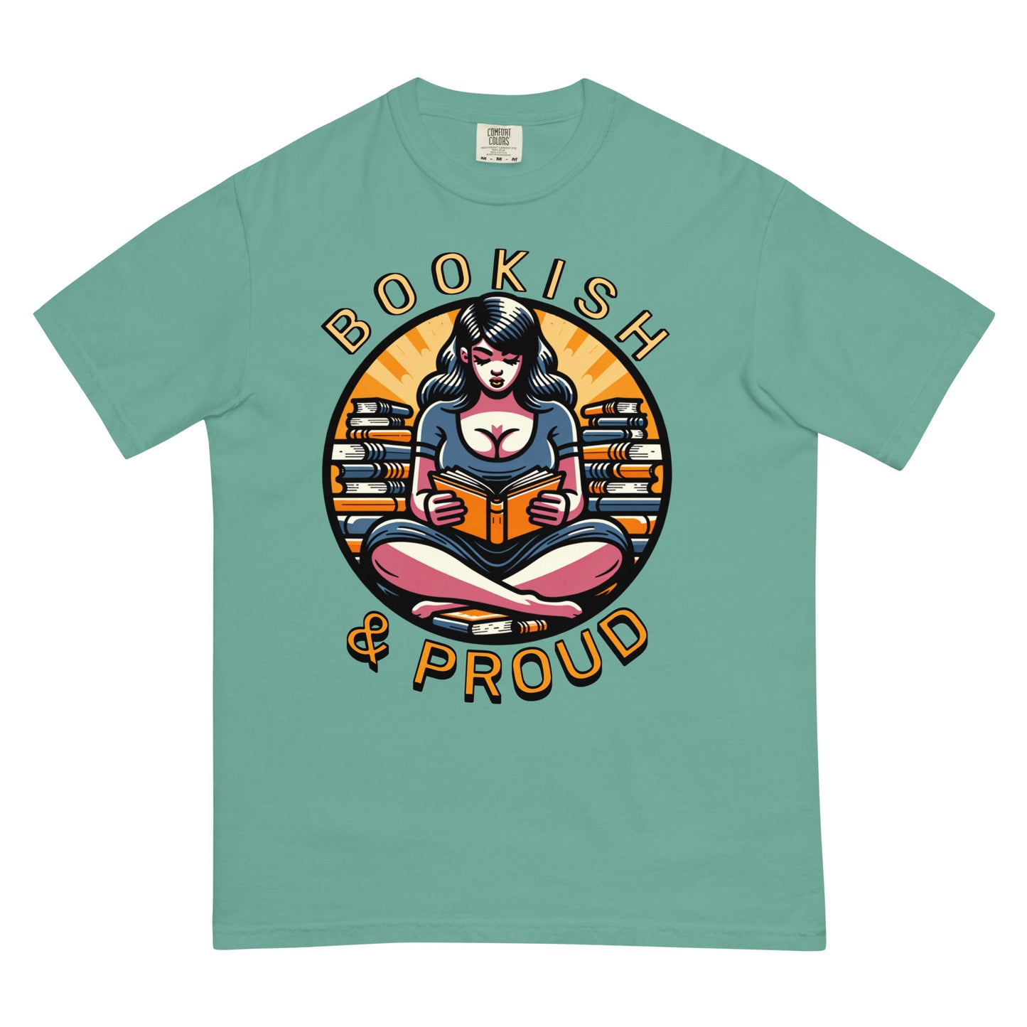 Bookish & Proud Unisex dyed heavyweight t-shirt - Bookslut Shirts