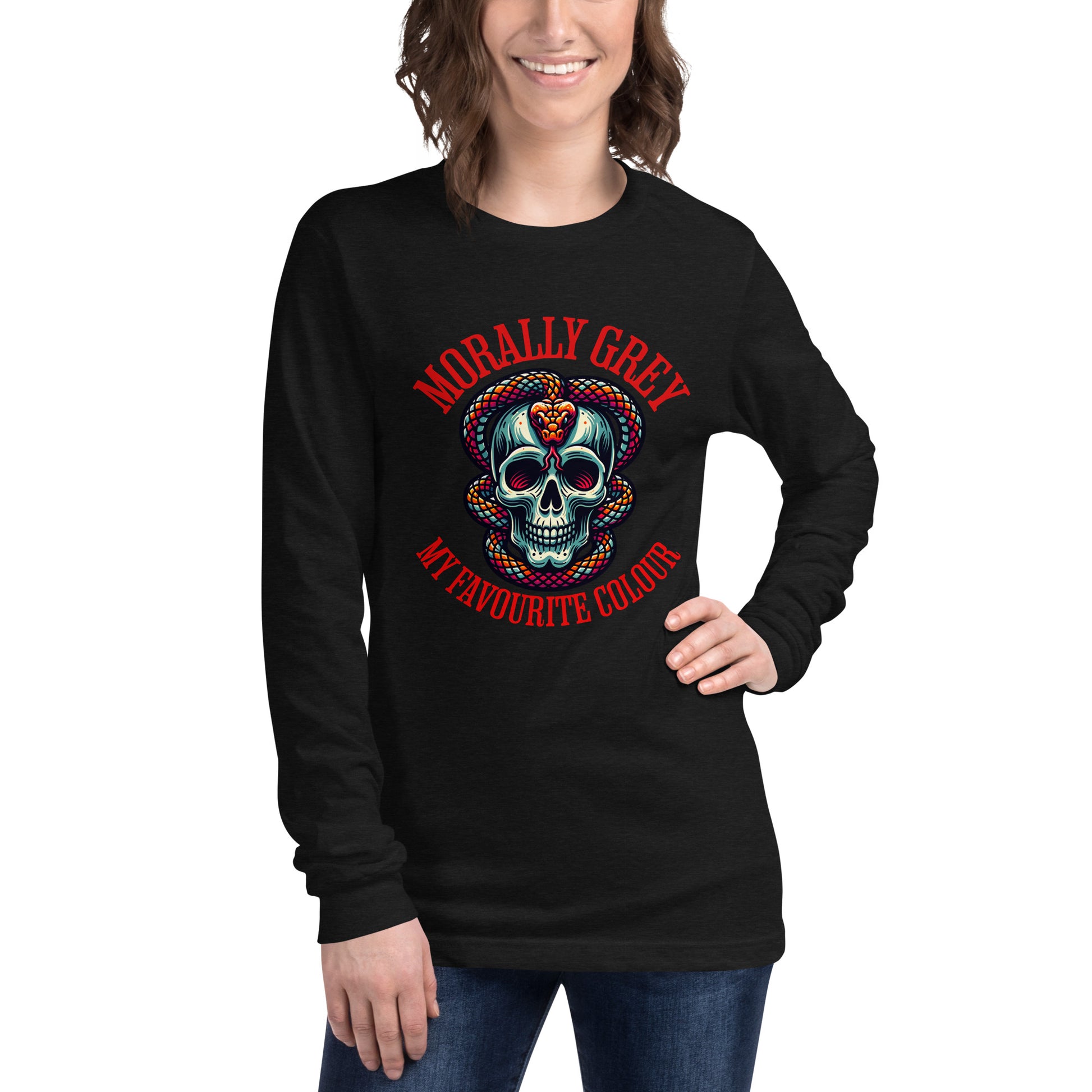 Morally Grey Unisex Long Sleeve Tee - Bookslut Shirts