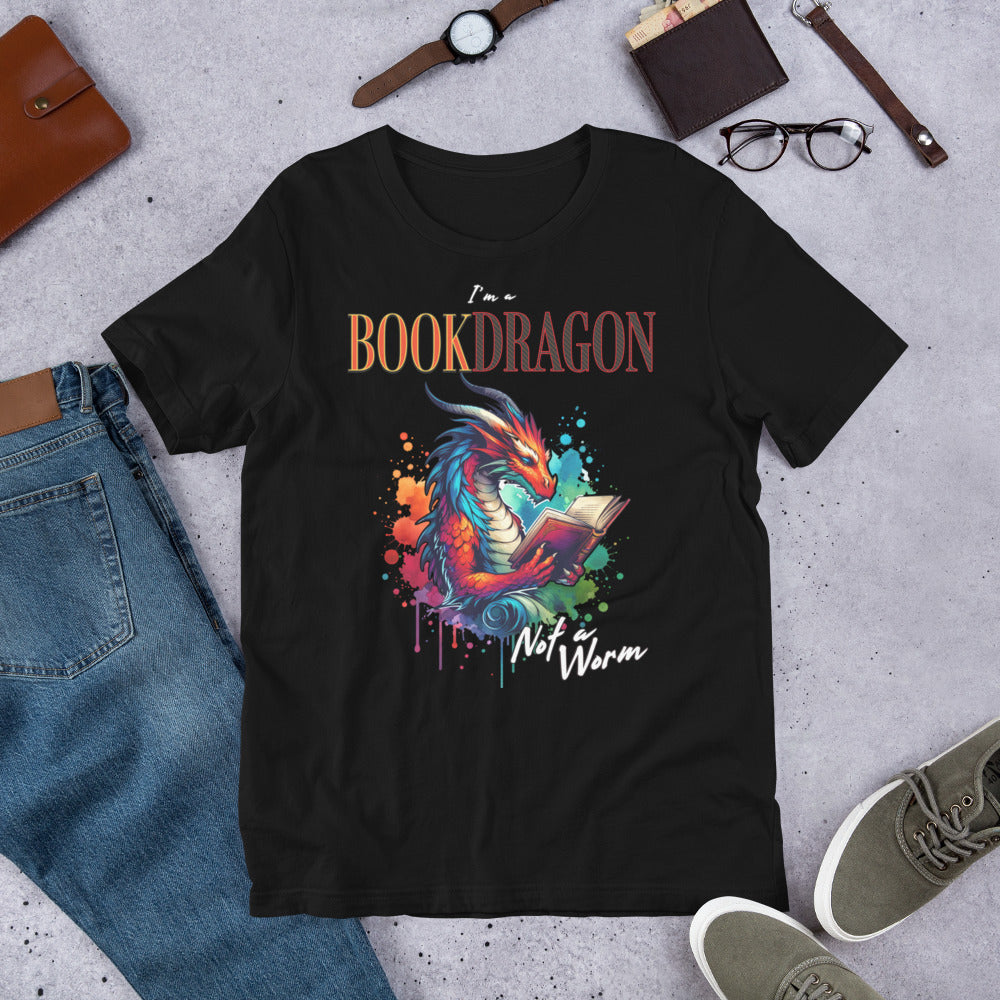 I'm a Book Dragon Not a worm Unisex t-shirt