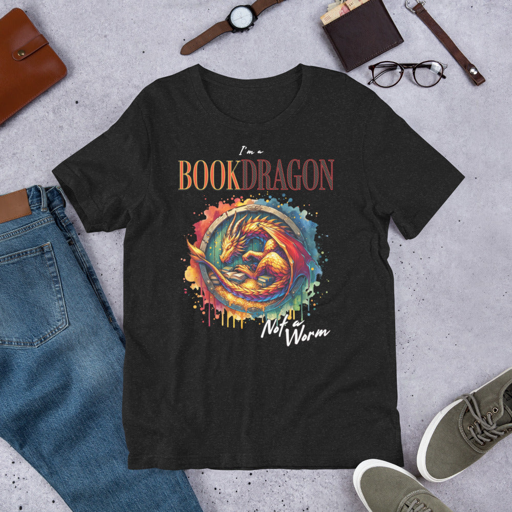 I'm a Book Dragon Not a Worm Unisex t-shirt