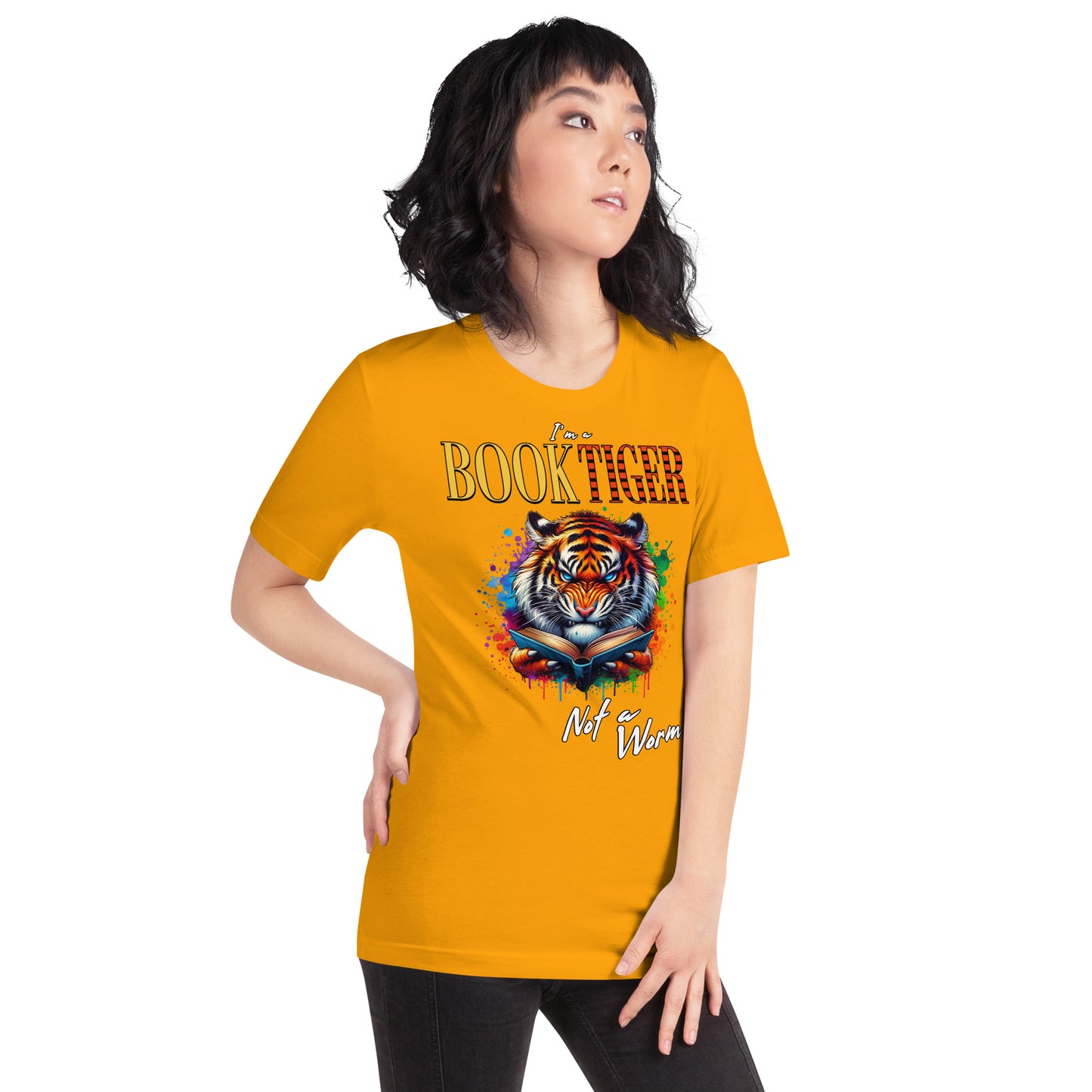 I'm a Book Tiger, not a Worm Unisex t-shirt