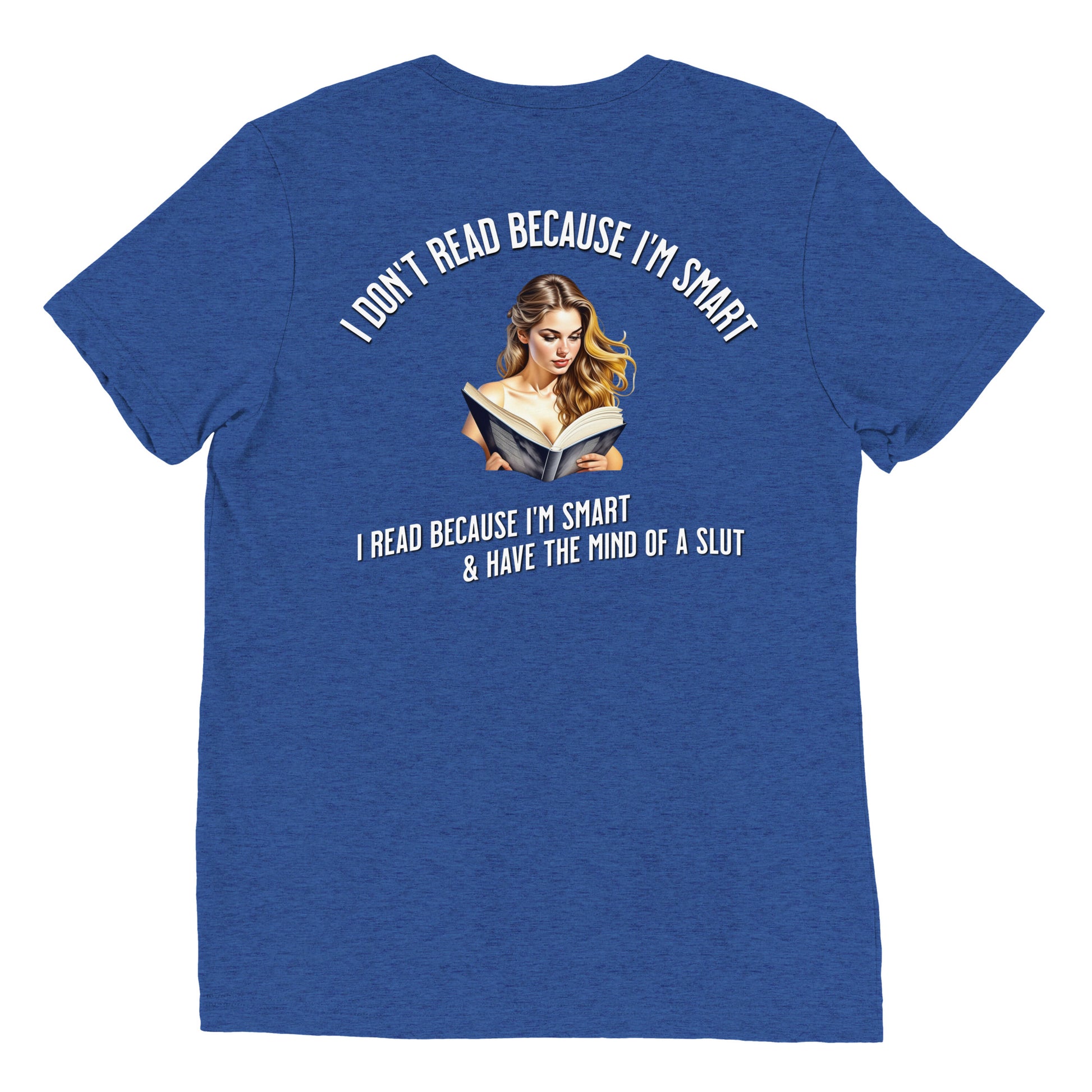 I Don't Read Because... Unisex Short sleeve t-shirt - Bookslut Shirts