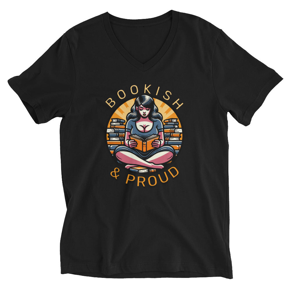 Bookish & Proud Unisex V-Neck T-Shirt