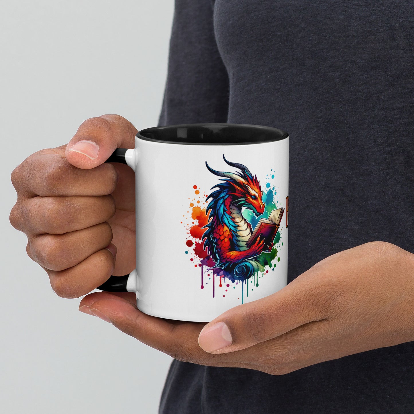 I'm a Book Dragon Mug with Color Inside