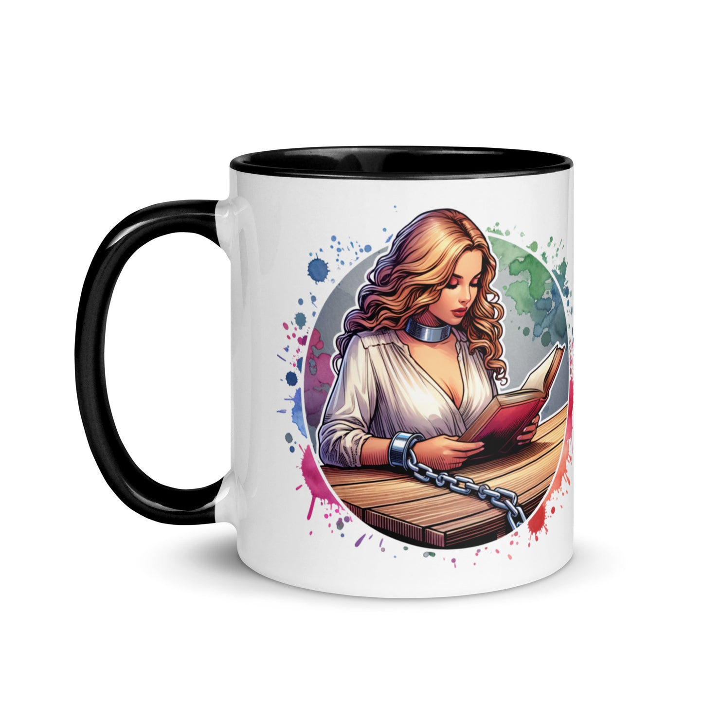 Born to Read Forced to Work Mug with Color Inside