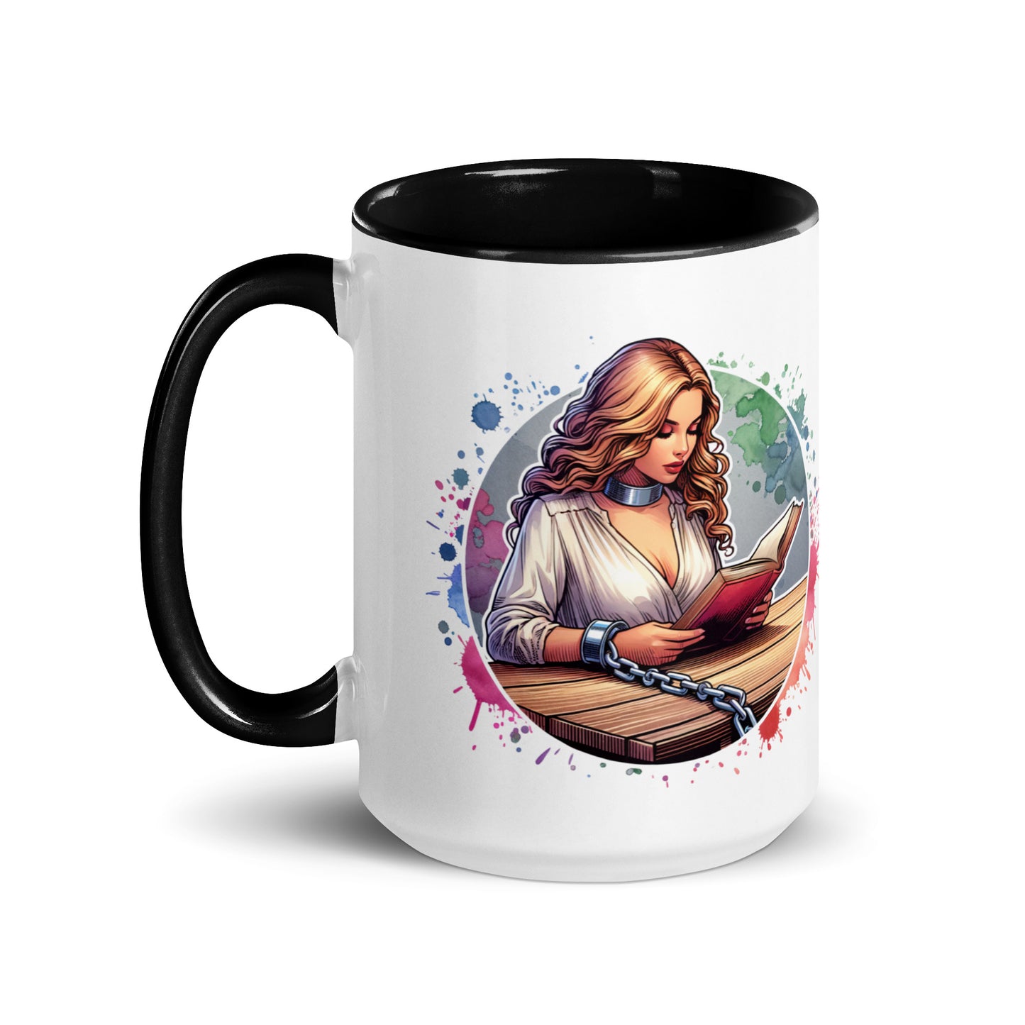 Born to Read Forced to Work Mug with Color Inside