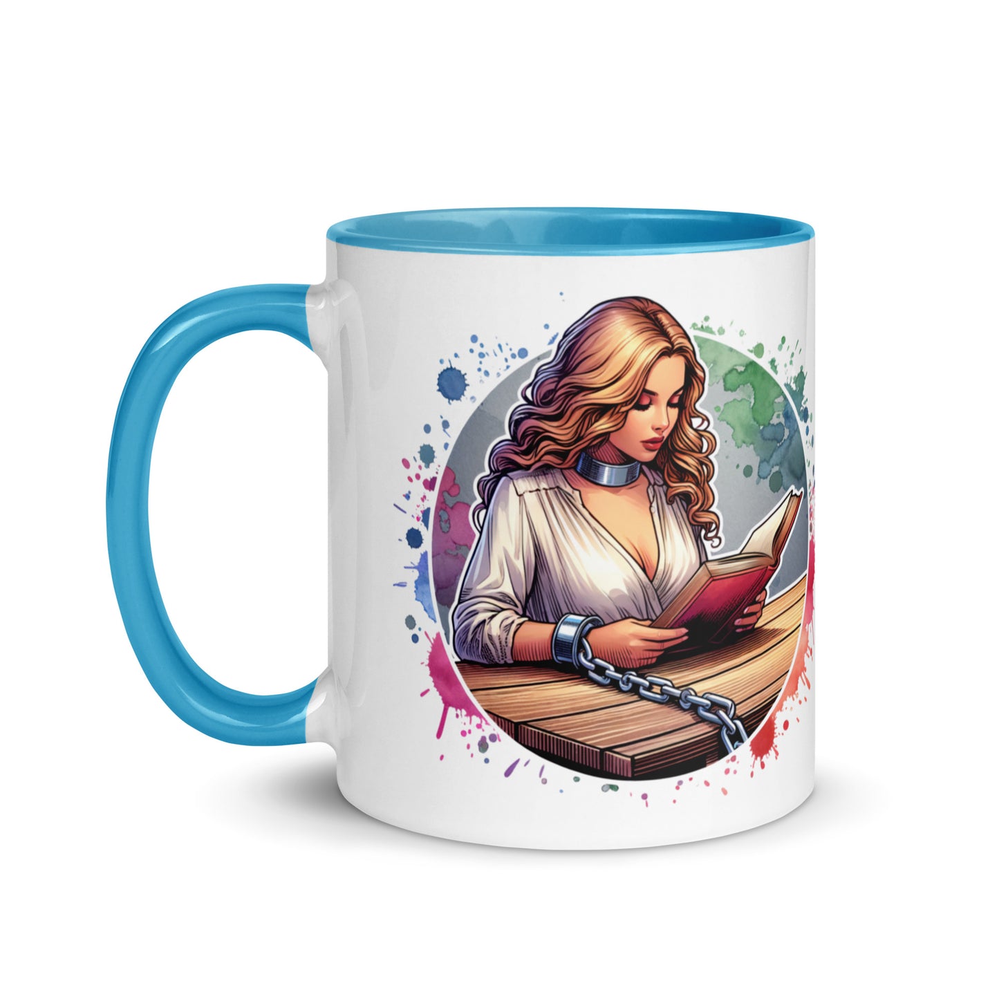 Born to Read Forced to Work Mug with Color Inside