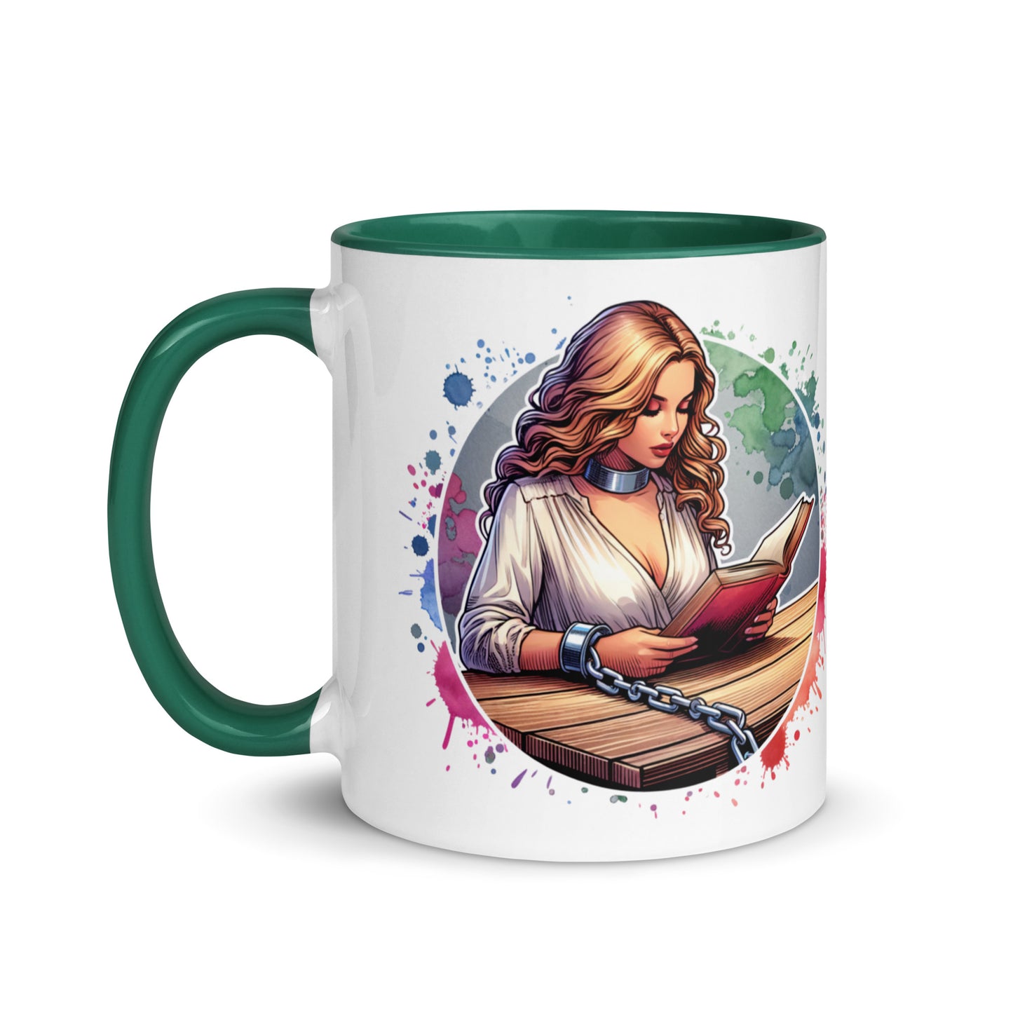 Born to Read Forced to Work Mug with Color Inside