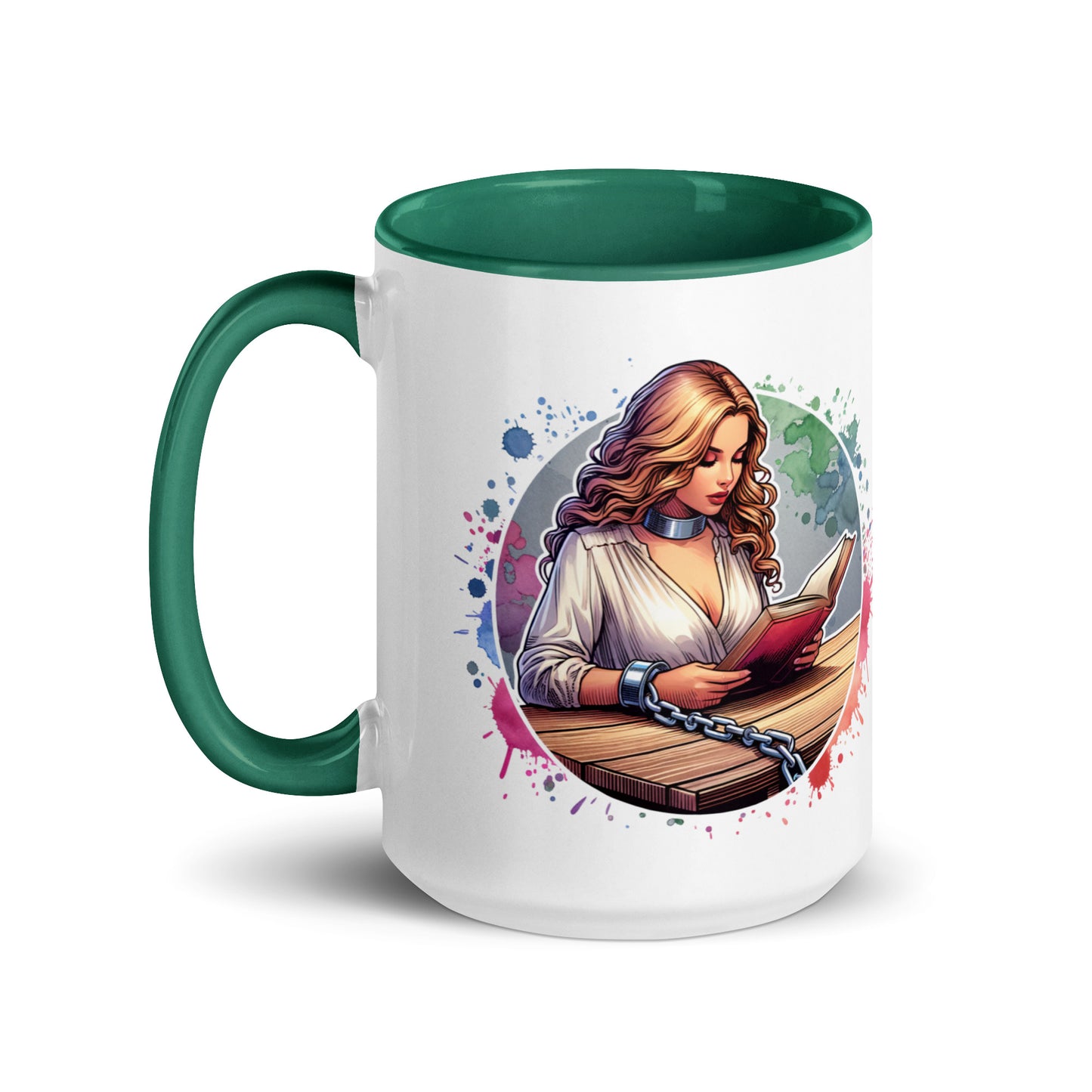 Born to Read Forced to Work Mug with Color Inside