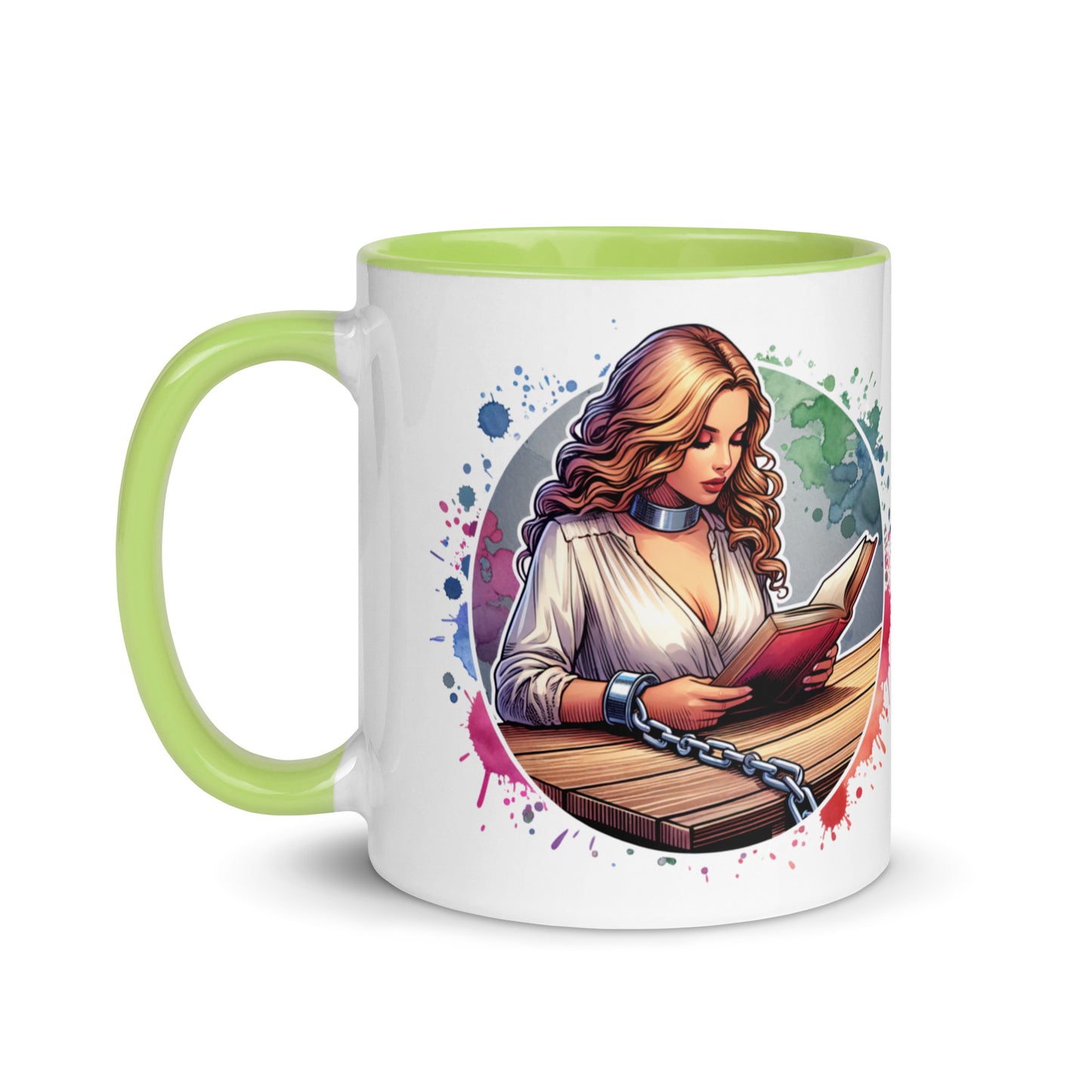 Born to Read Forced to Work Mug with Color Inside