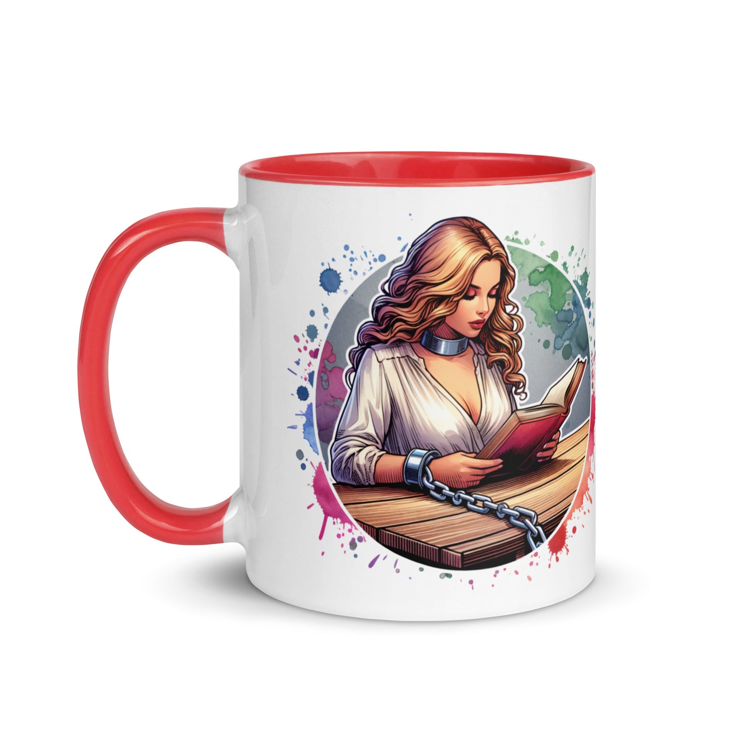 Born to Read Forced to Work Mug with Color Inside