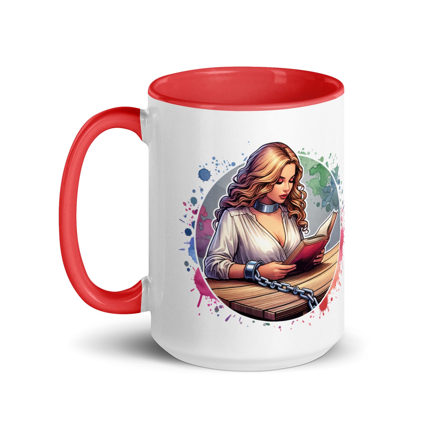 Born to Read Forced to Work Mug with Color Inside