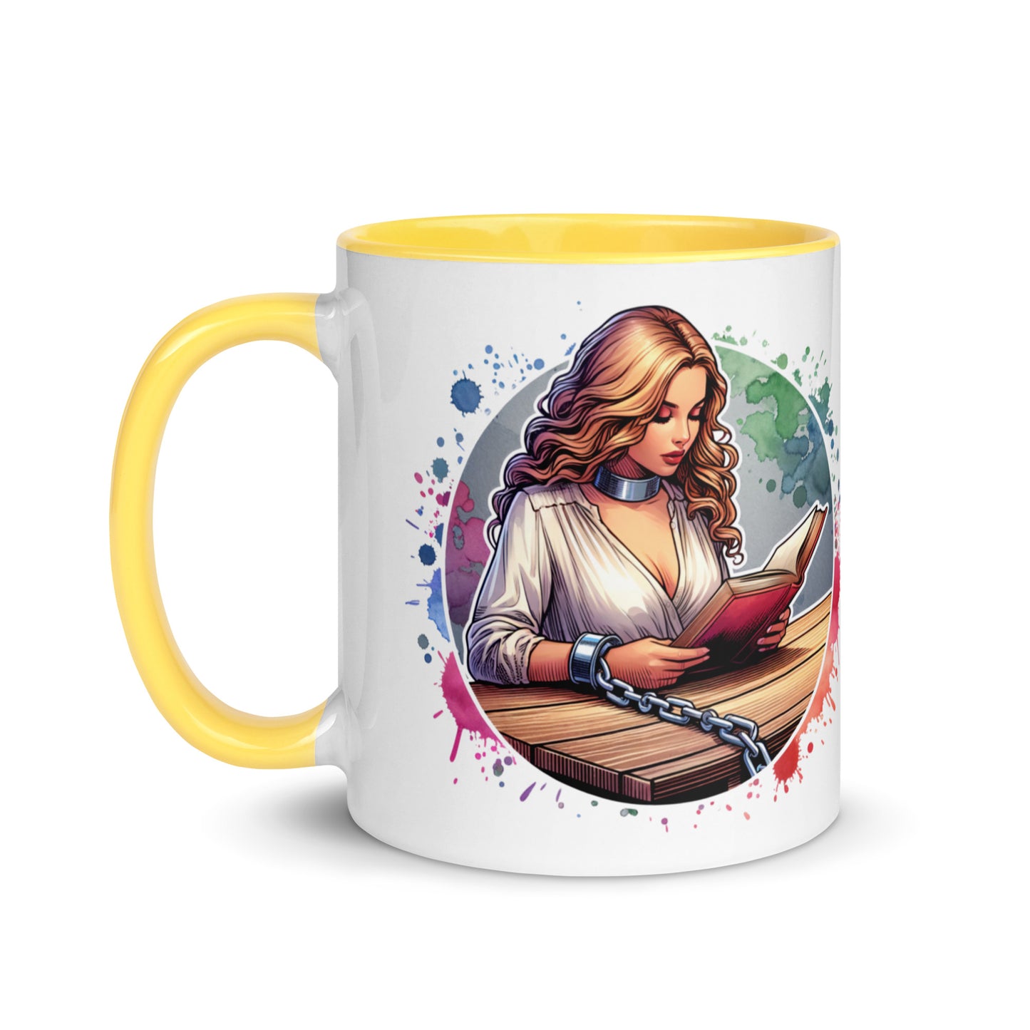 Born to Read Forced to Work Mug with Color Inside