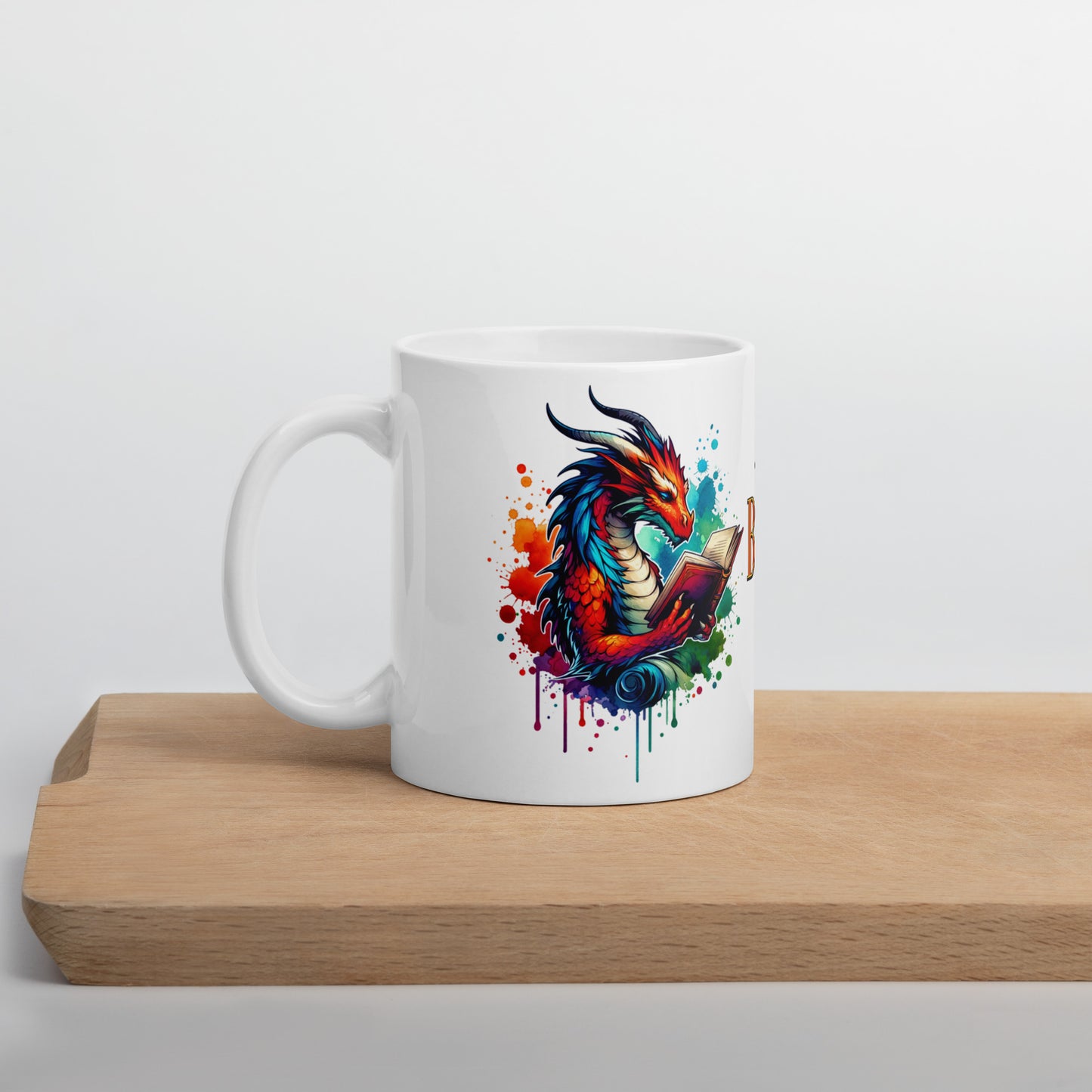 I'm a Book Dragon White glossy mug