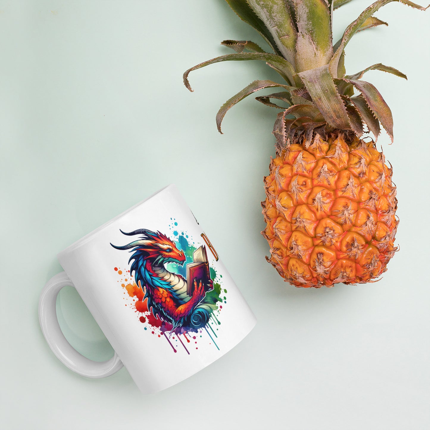 I'm a Book Dragon White glossy mug