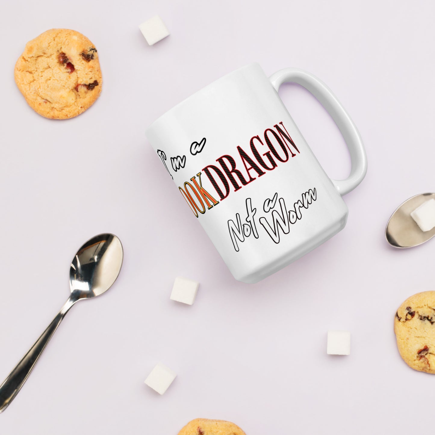 I'm a Book Dragon White glossy mug