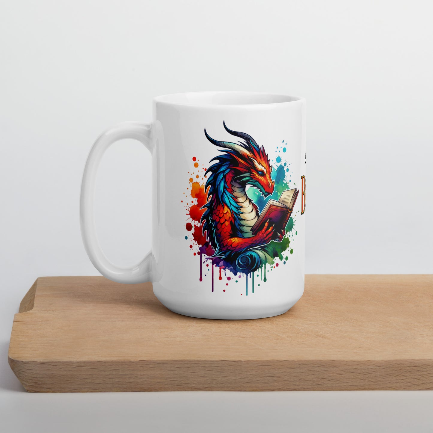 I'm a Book Dragon White glossy mug