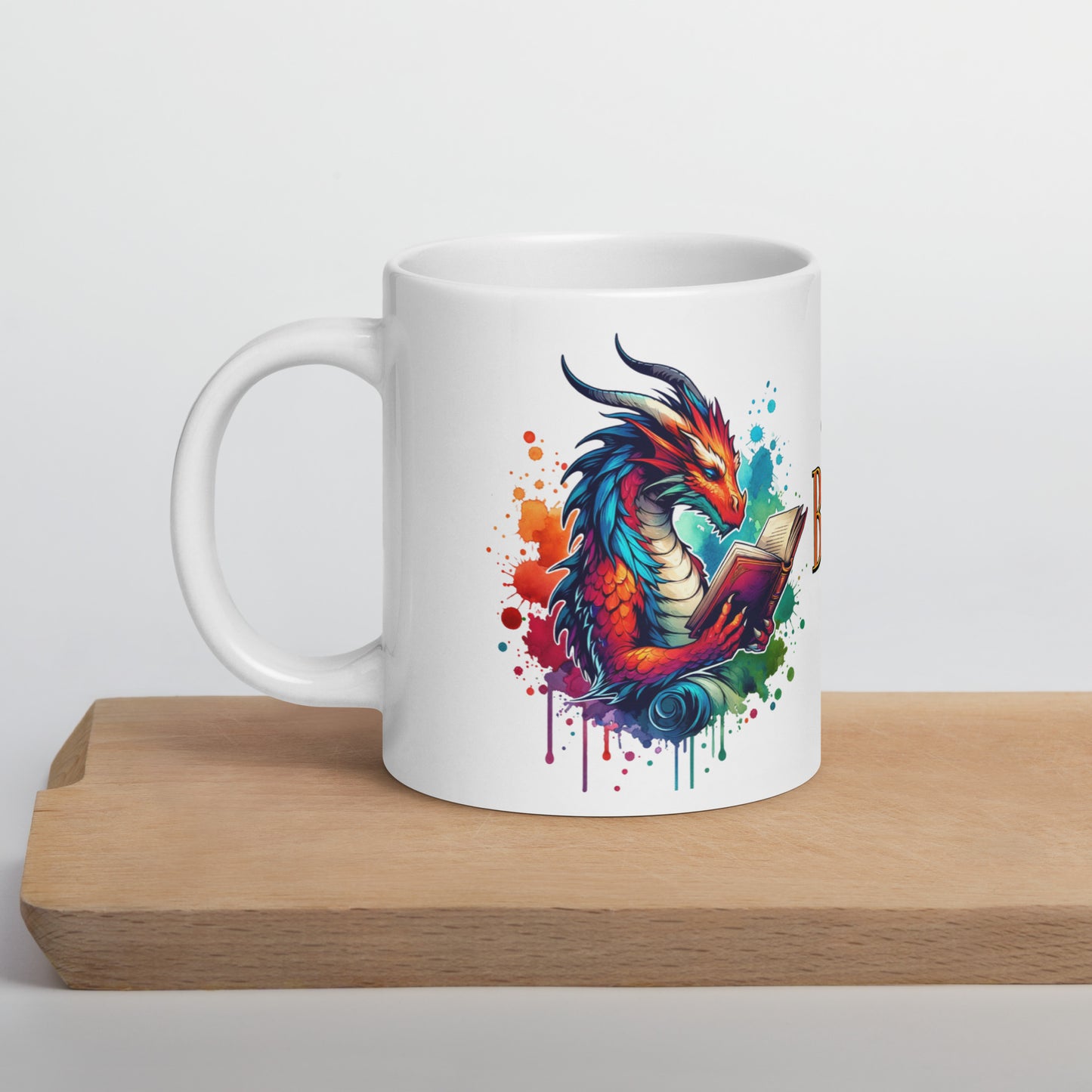 I'm a Book Dragon White glossy mug