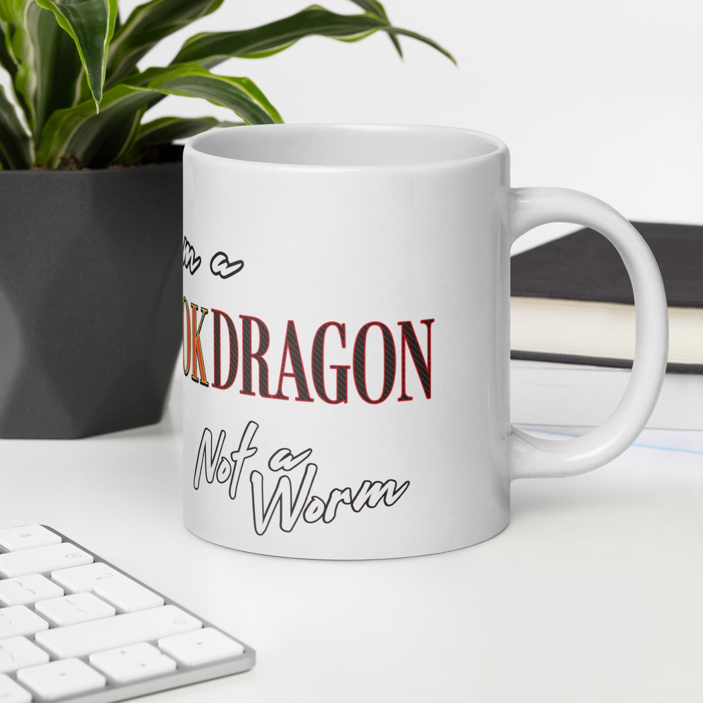 I'm a Book Dragon White glossy mug