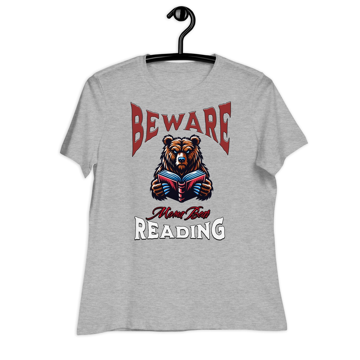 Beware Moma Bear Reading Relaxed T-Shirt