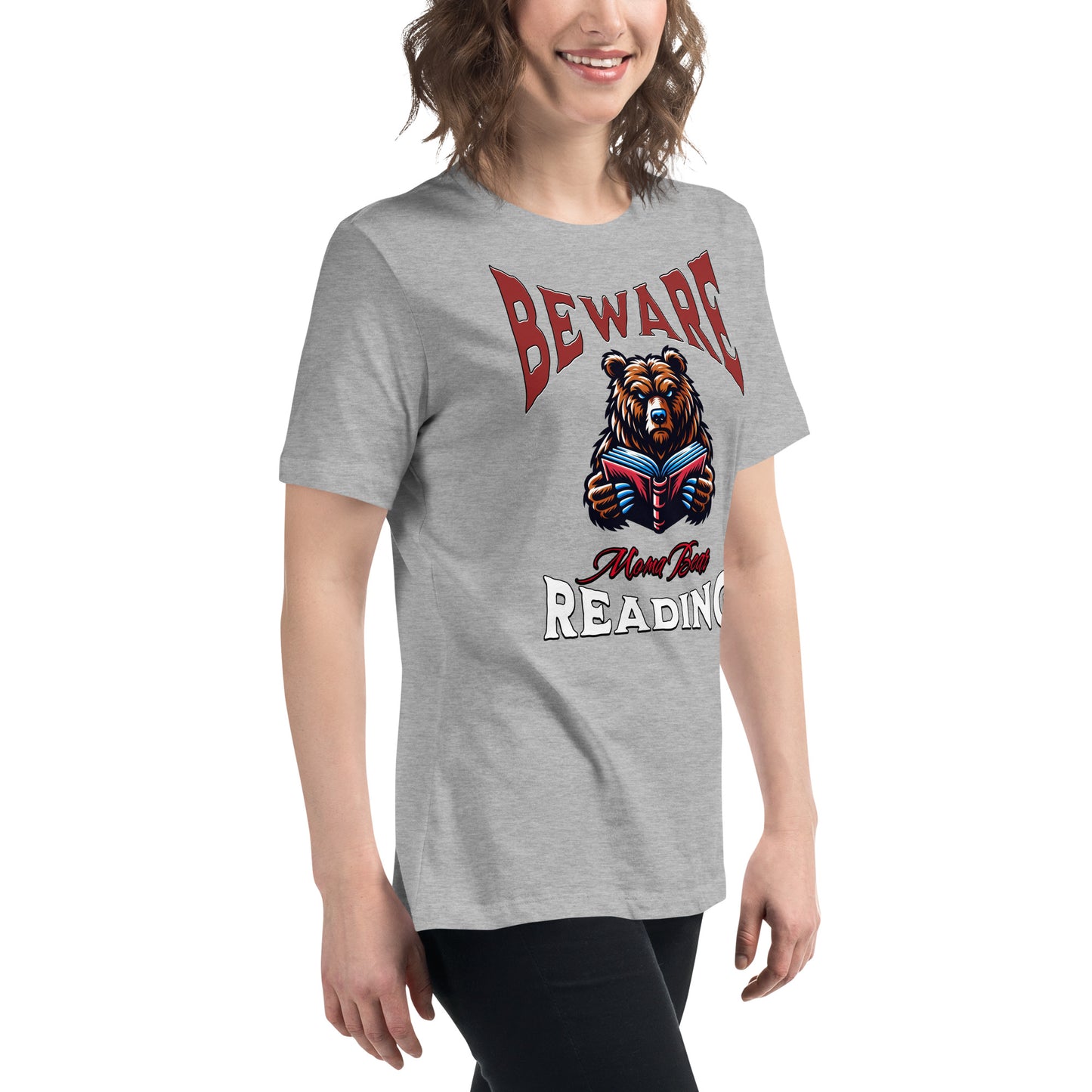 Beware Moma Bear Reading Relaxed T-Shirt