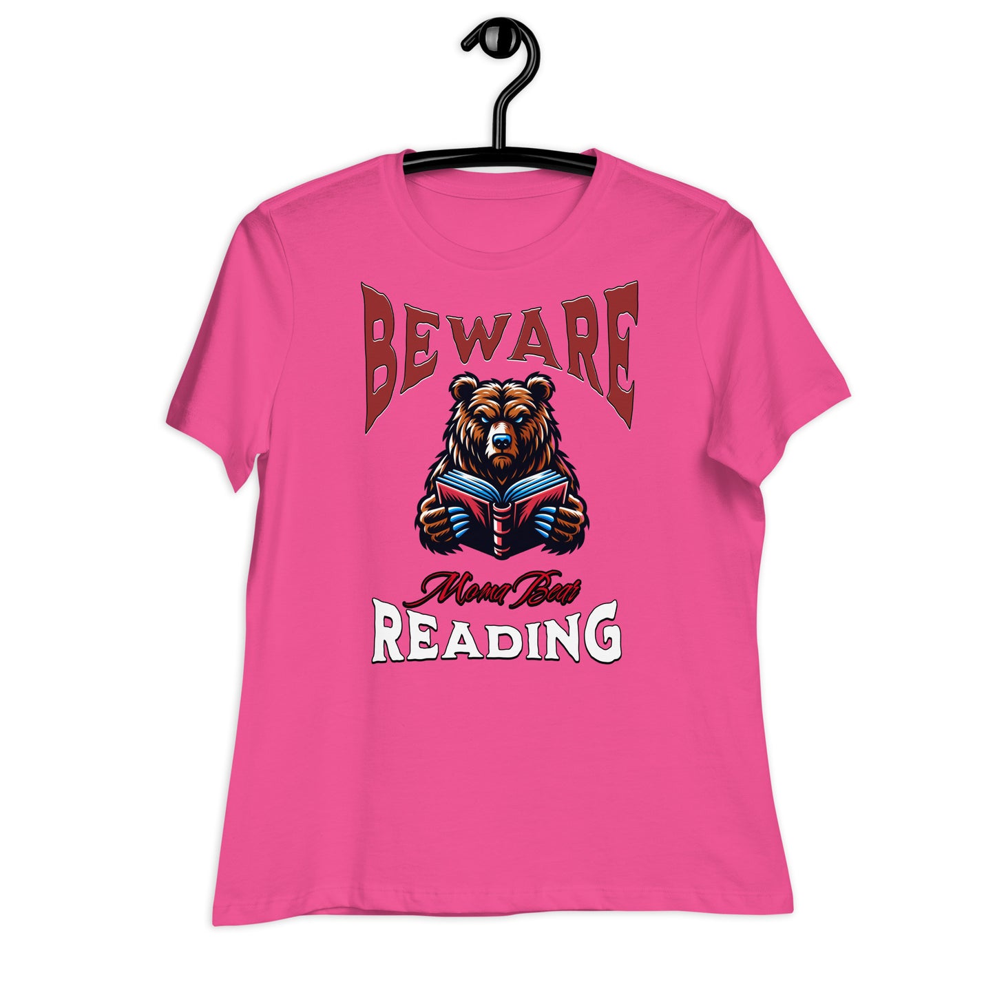 Beware Moma Bear Reading Relaxed T-Shirt