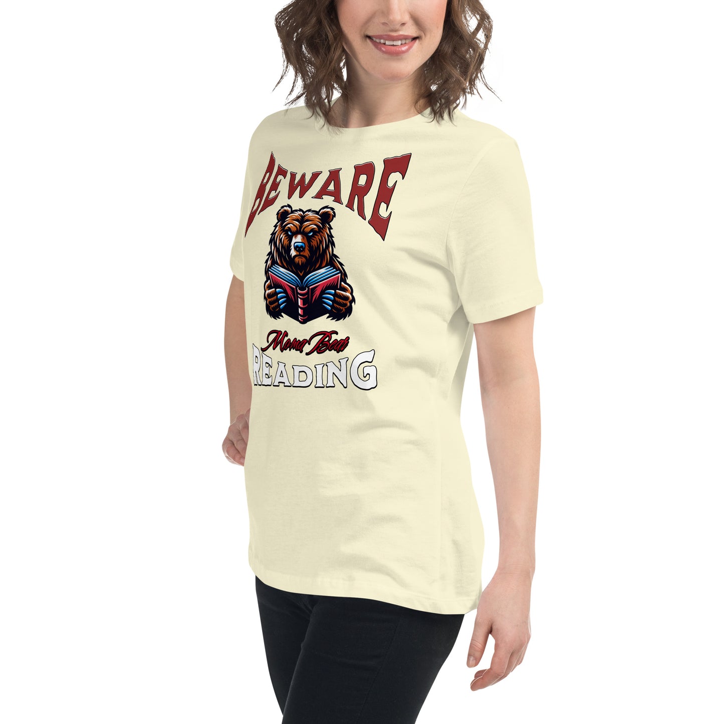 Beware Moma Bear Reading Relaxed T-Shirt