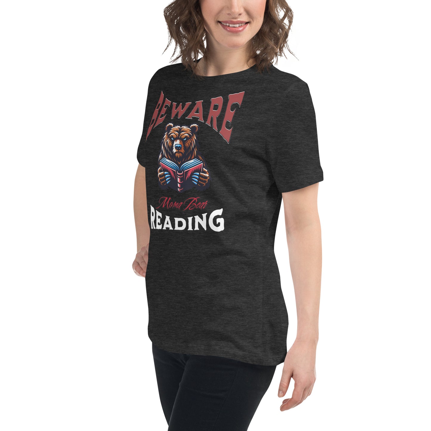 Beware Moma Bear Reading Relaxed T-Shirt