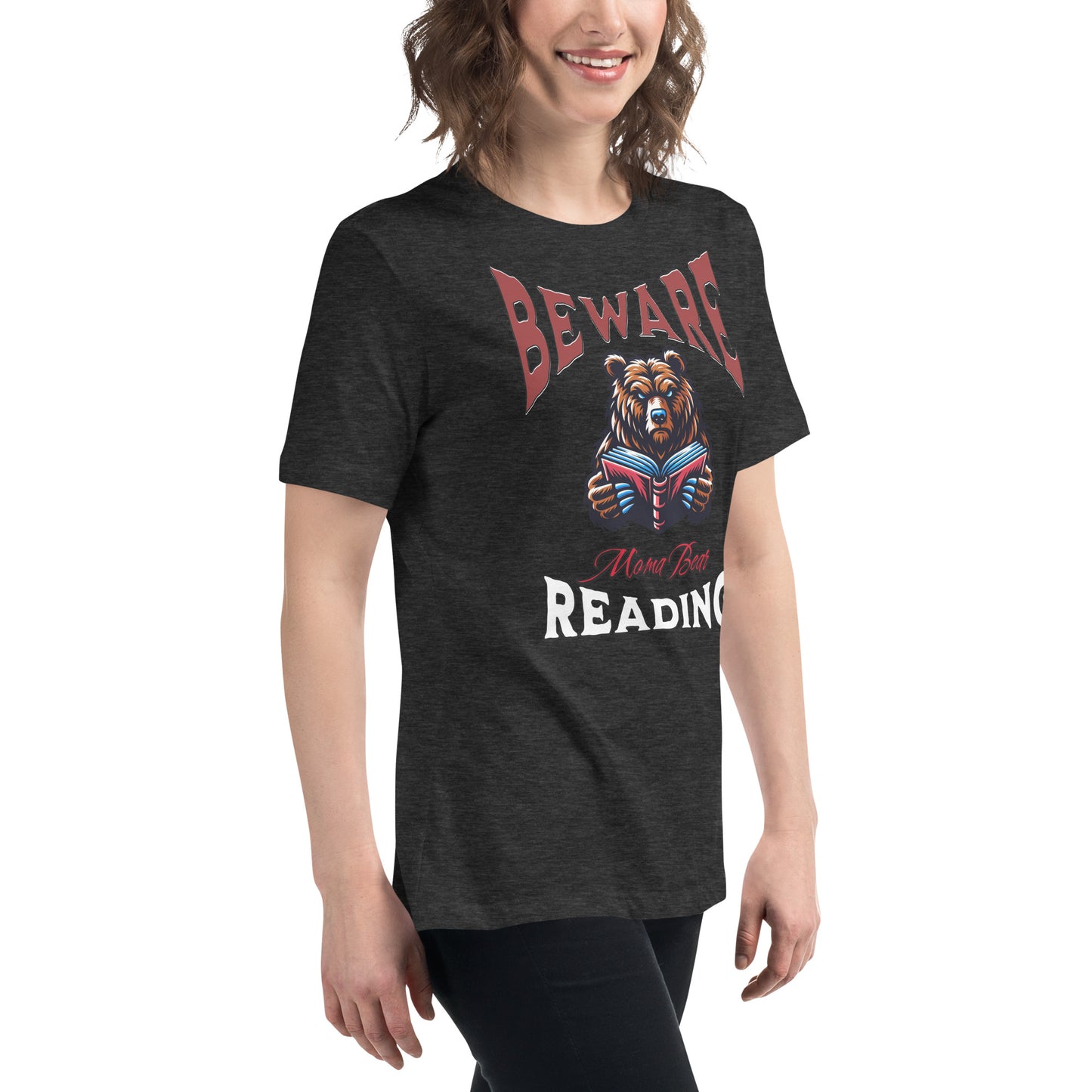 Beware Moma Bear Reading Relaxed T-Shirt